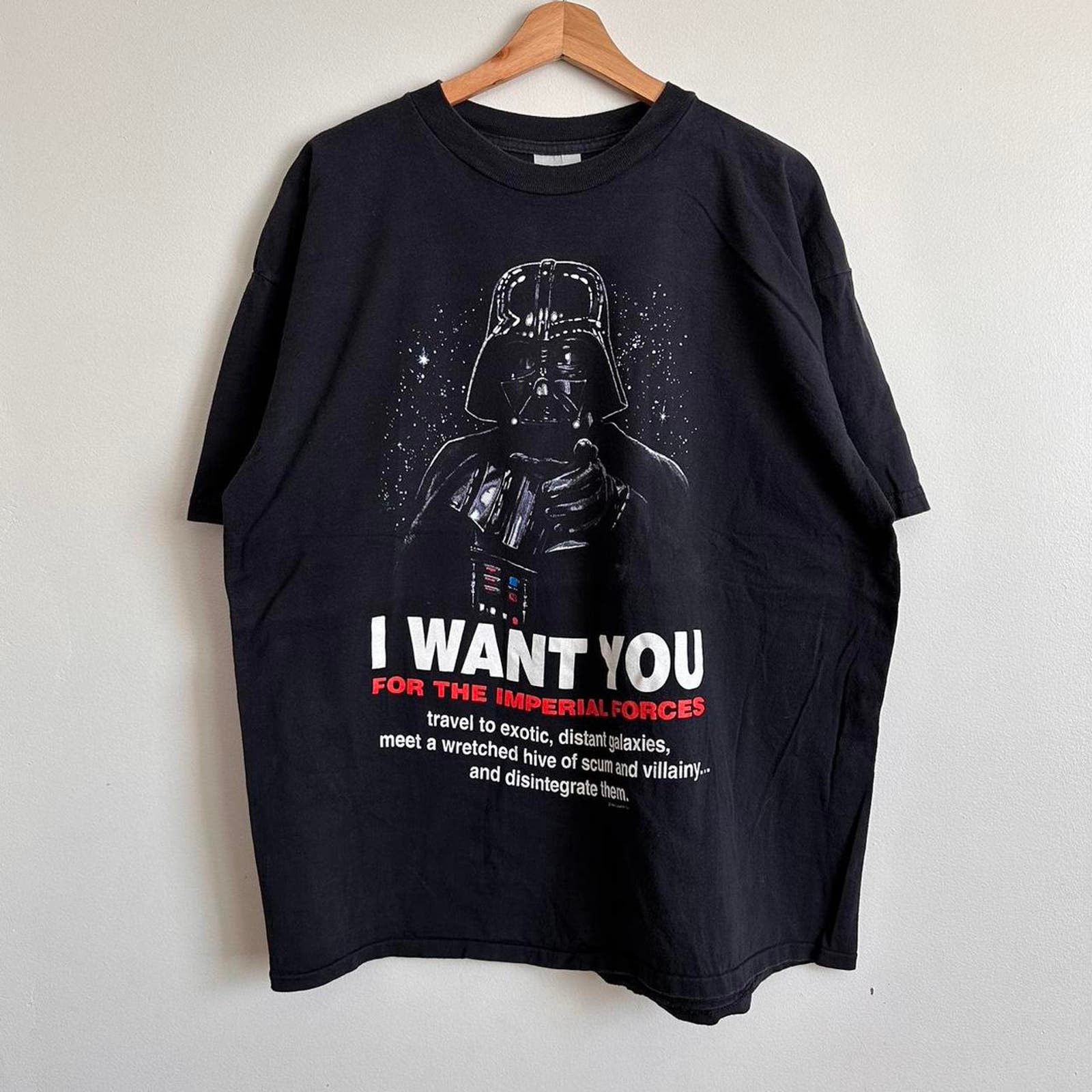 Image of Tultex Vintage 1996 Darth Vader Star Wars Shirt in Black, Men's (Size XL)