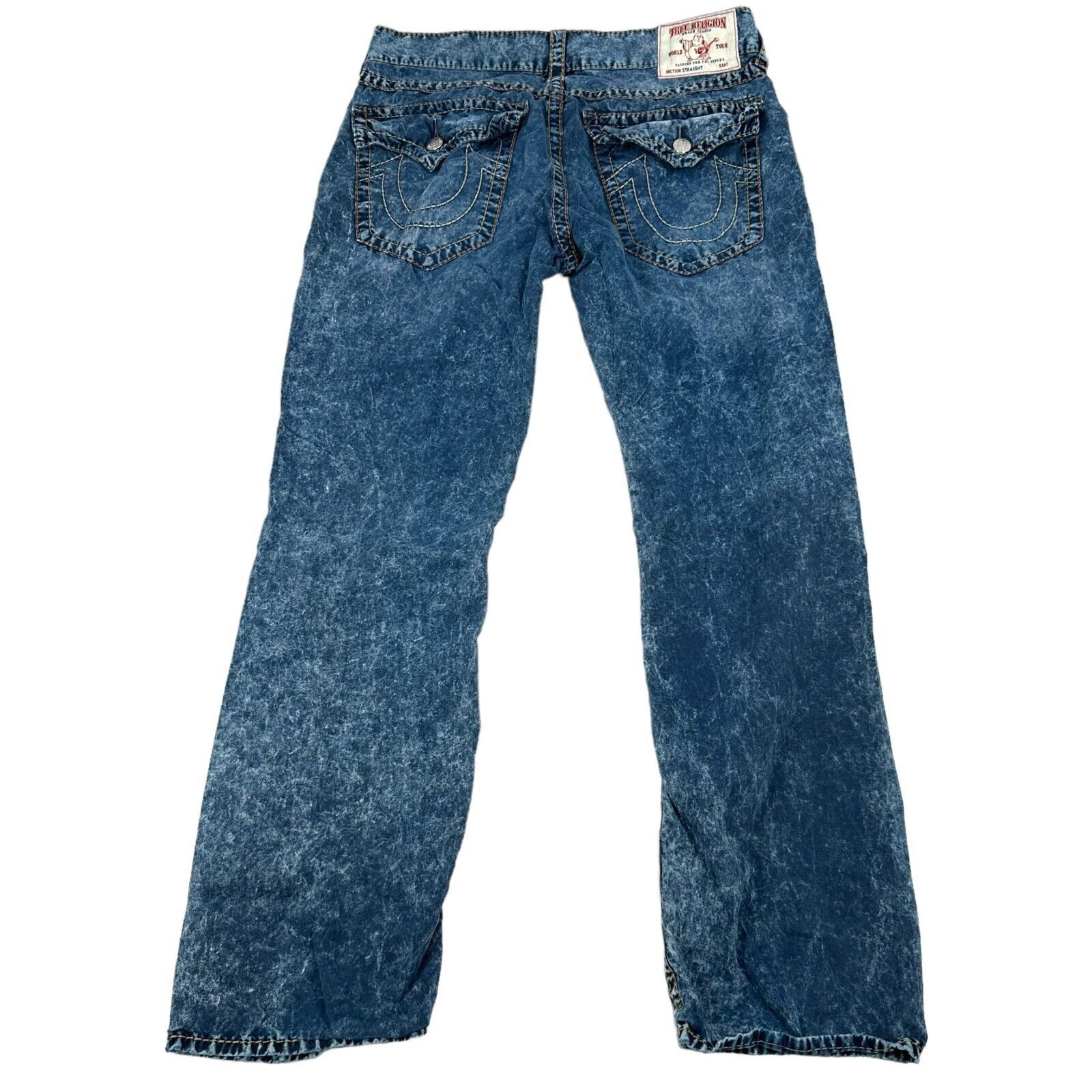 True Religion True Religion Straight Jeans Mens 36 Acid Wash Denim Tie Dye Size US 36 / EU 52 - 2 Thumbnail