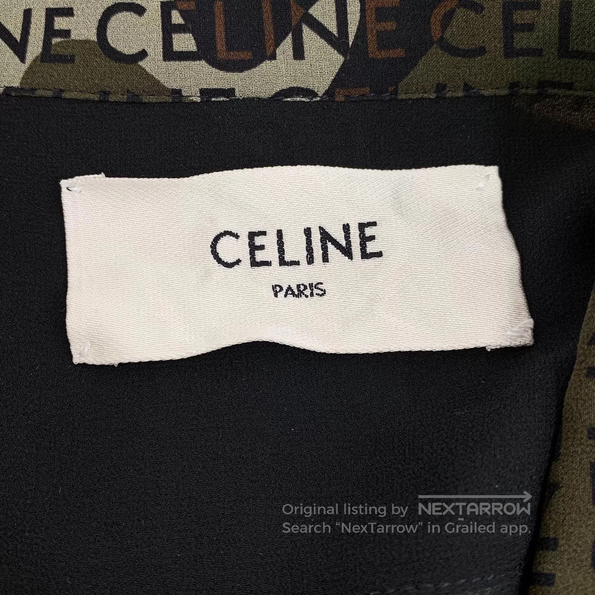 Celine Celine Camouflage Logo Print Silk Dress. Size S / US 4 / IT 40 - 6 Thumbnail