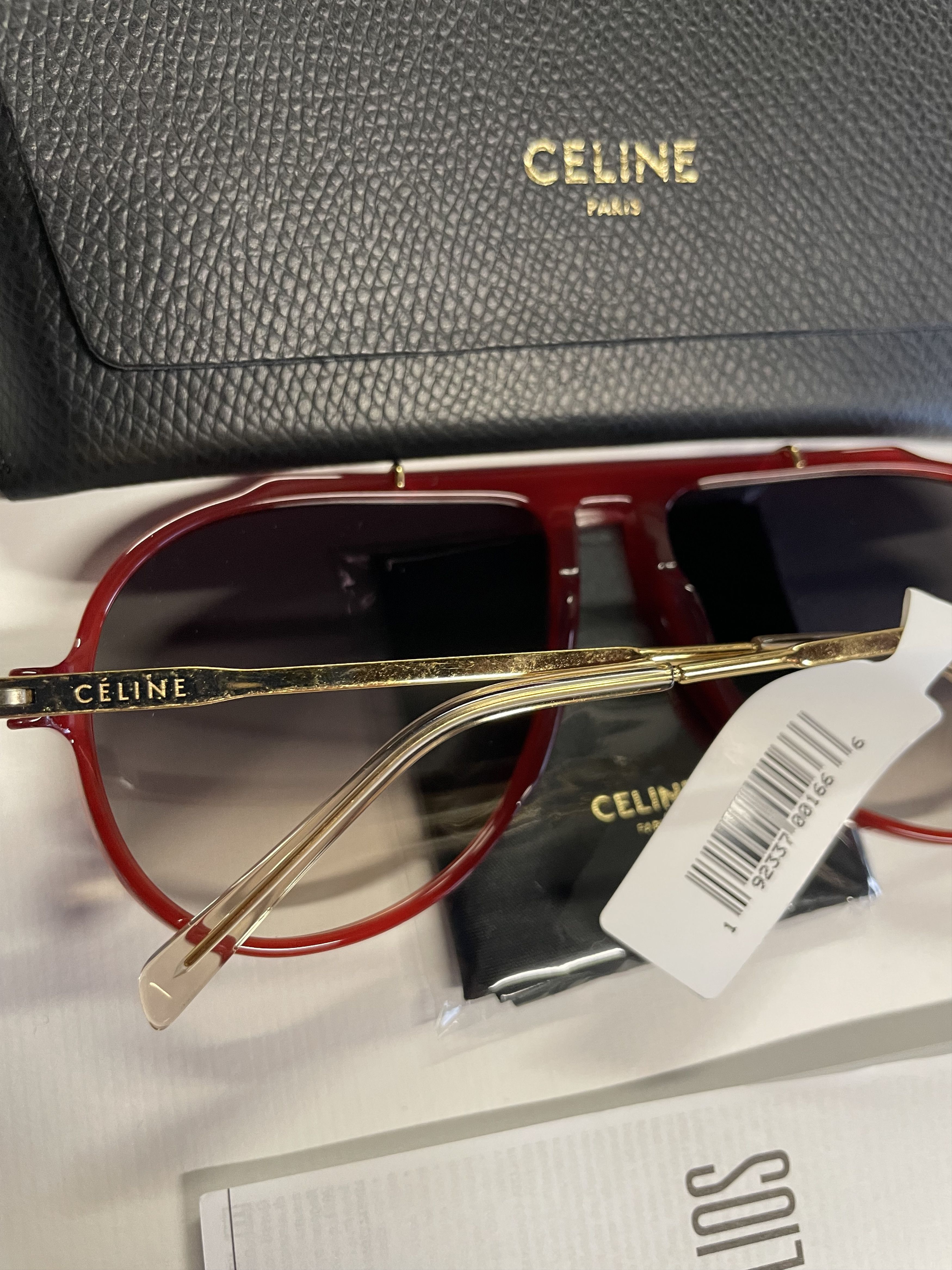 Celine Celine CL40025I 66B Red Aviator Unisex Sunglasses Size ONE SIZE - 7 Thumbnail