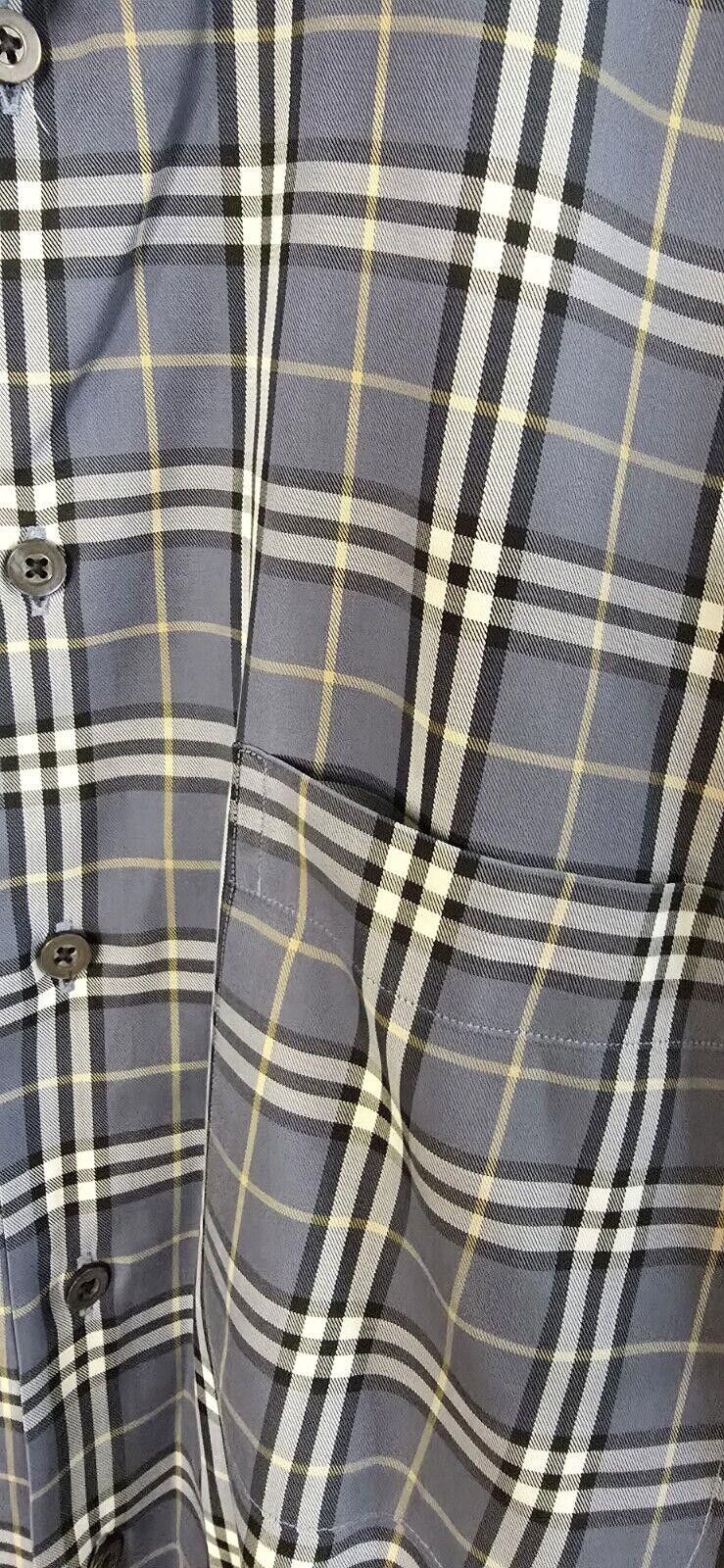 Designer Burberry London Novacheck Shirt Men's XL Long Sleeve Gray Size US XL / EU 56 / 4 - 2 Thumbnail