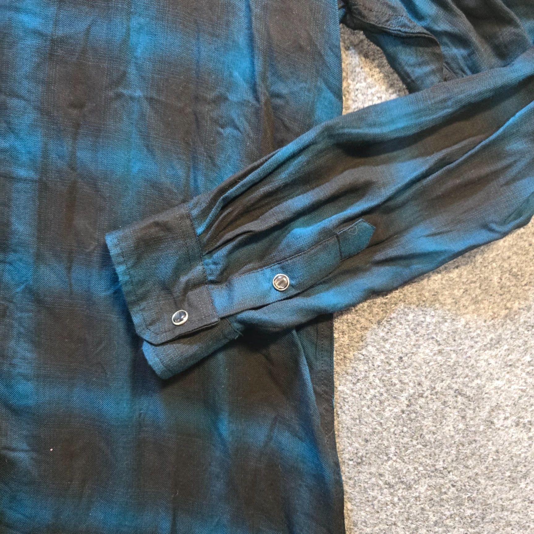 YoungLA Youngla Shirt Mens XL Black Blue Plaid Pearl Snap Button Long Sleeve Casual Size US XL / EU 56 / 4 - 3 Thumbnail