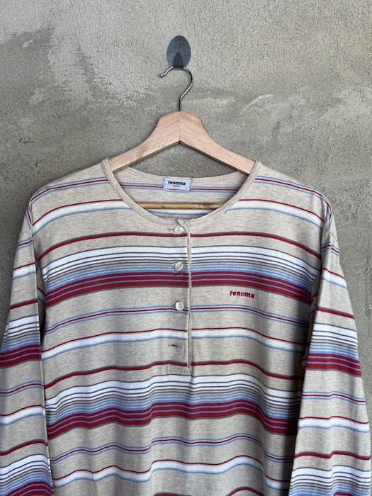 Renoma Vintage Renoma Striped Design Long Sleeve Tshirt Size US L / EU 52-54 / 3 - 3 Thumbnail