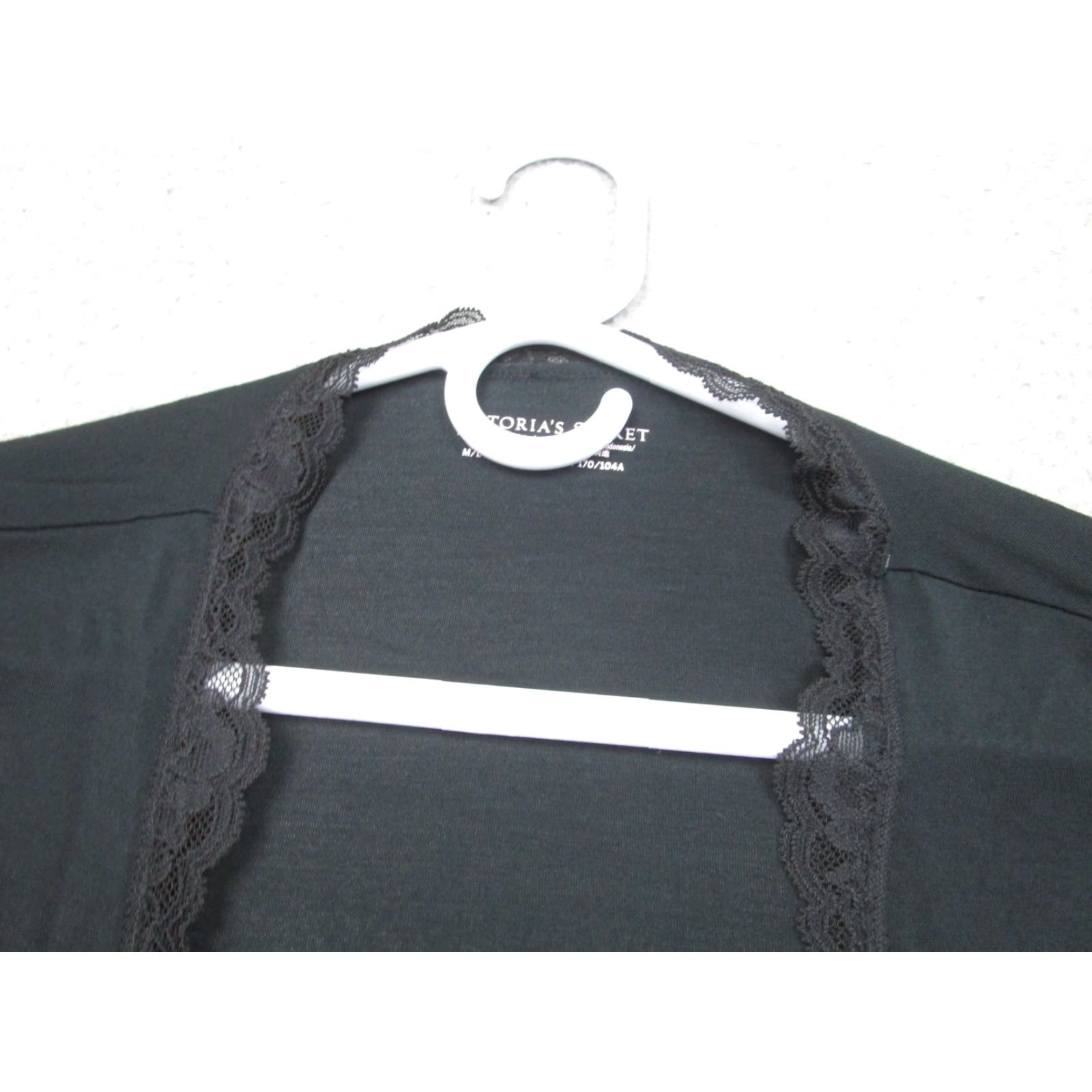 Victoria's Secret Victorias Secret Robe Womens M L Black Lace Trim Modal Sleepwear Whimsigoth Size ONE SIZE - 3 Thumbnail