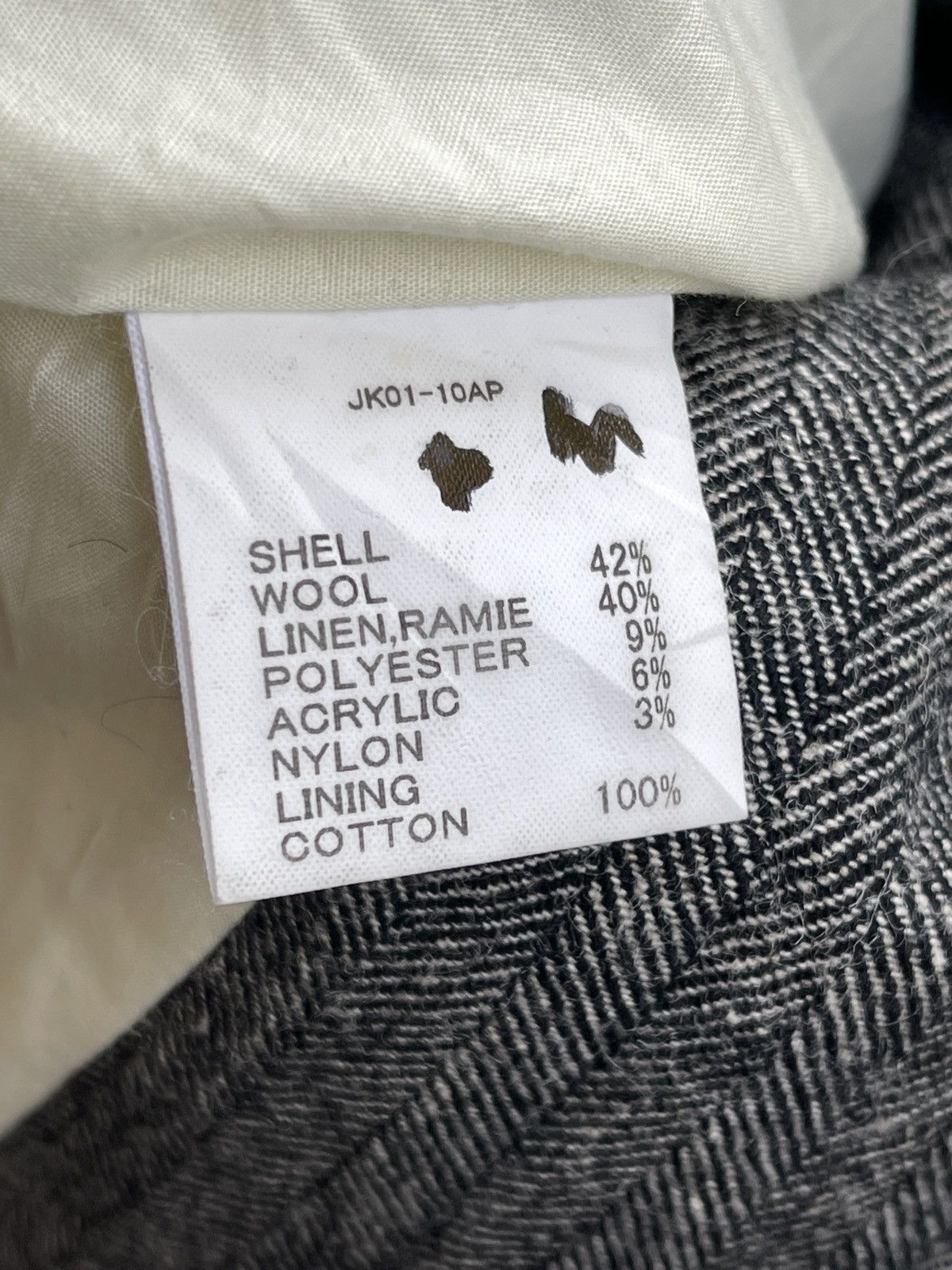 Japanese Brand Hive Undercover Herringbone Tweed Grey Coat Size US M / EU 48-50 / 2 - 9 Thumbnail