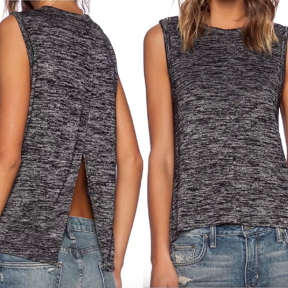 Rag & Bone Rag & Bone Nicole Heather Black Open Sleeveless Tank Top Size S / US 4 / IT 40 - 6 Thumbnail