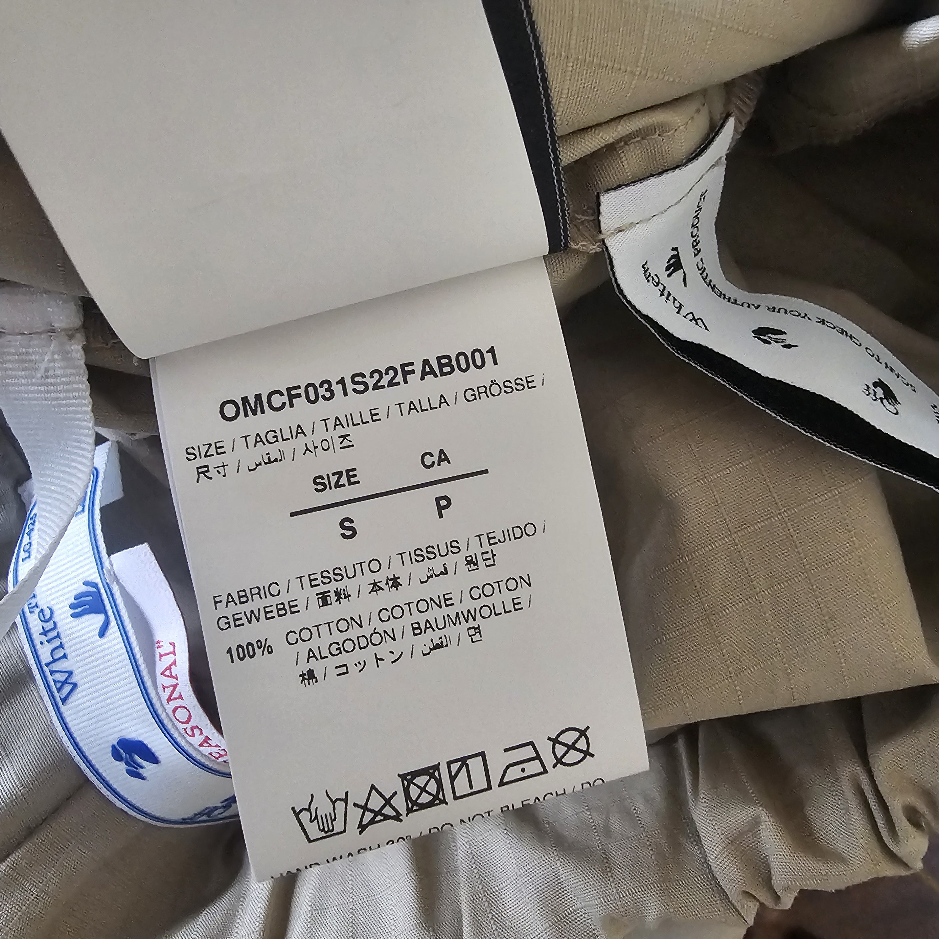 Off-White Off-White Beige Cotton Cargo Pants Size S Size US 32 / EU 48 - 14 Thumbnail