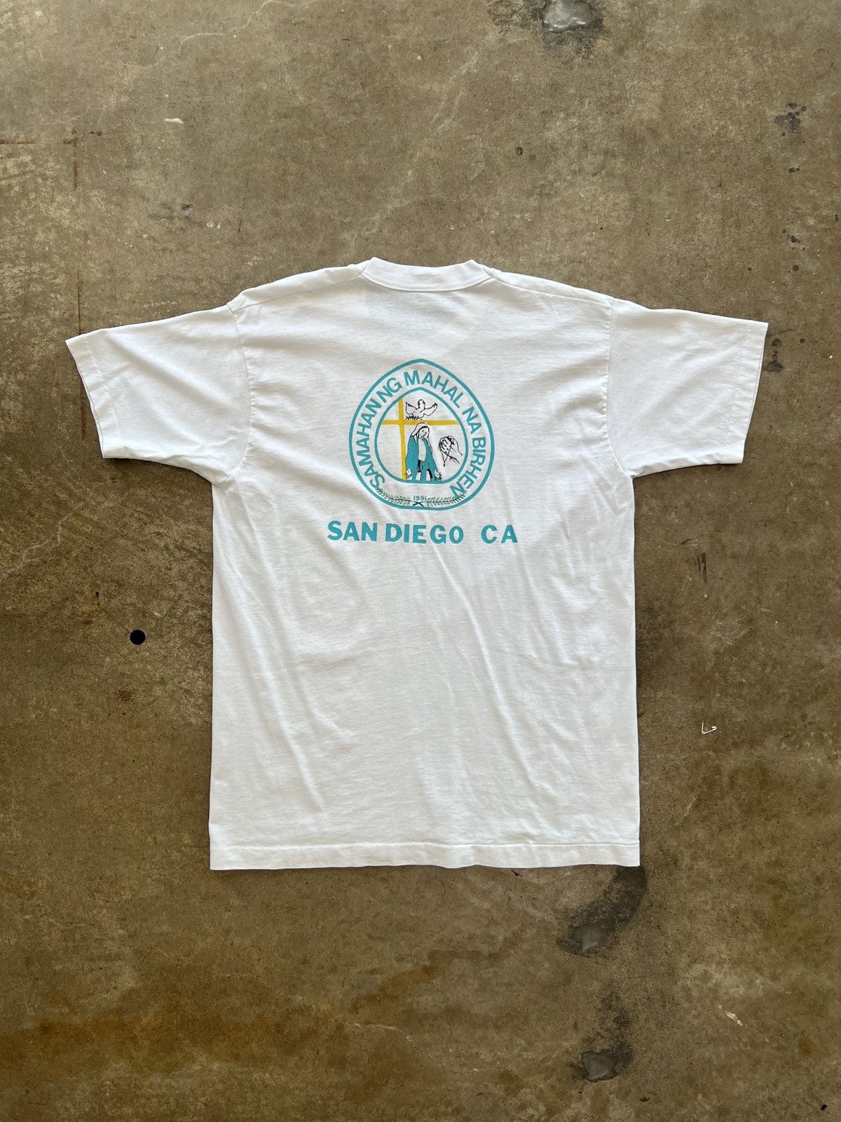 Vintage Vintage 90s 1991 Religious Virgin Mary Church Tee Large Size US L / EU 52-54 / 3 - 2 Thumbnail