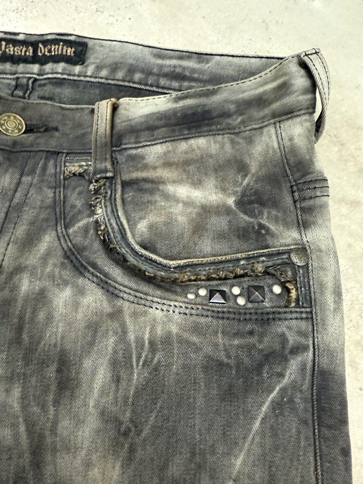Hysteric Glamour Pasta Denim Studded Shadow Wash Claw Mark Jeans Size US 30 / EU 46 - 10 Thumbnail