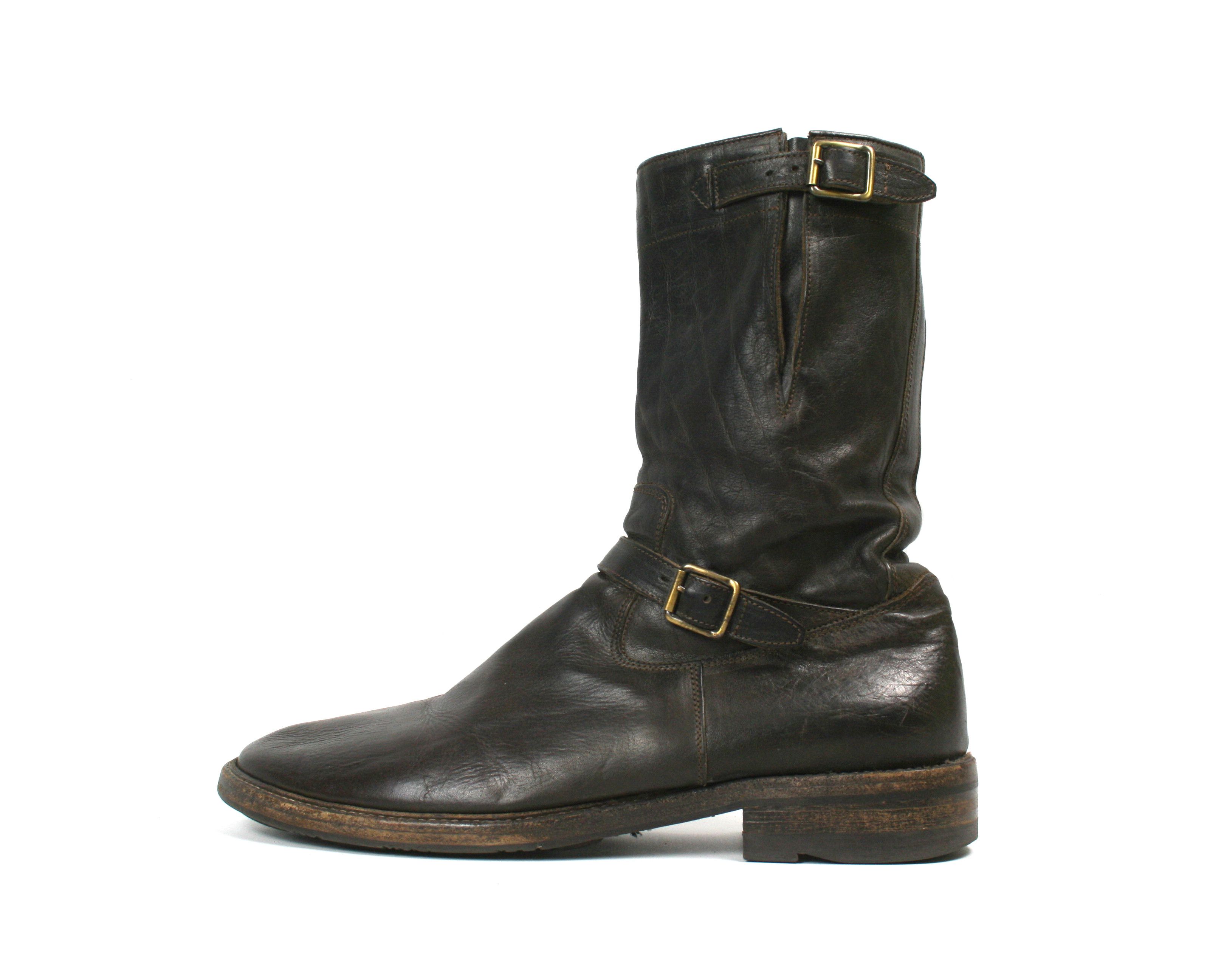 Shoto Avant Garde Engineered Biker Leather Mid Boots Size US 12 / EU 45 - 1 Thumbnail
