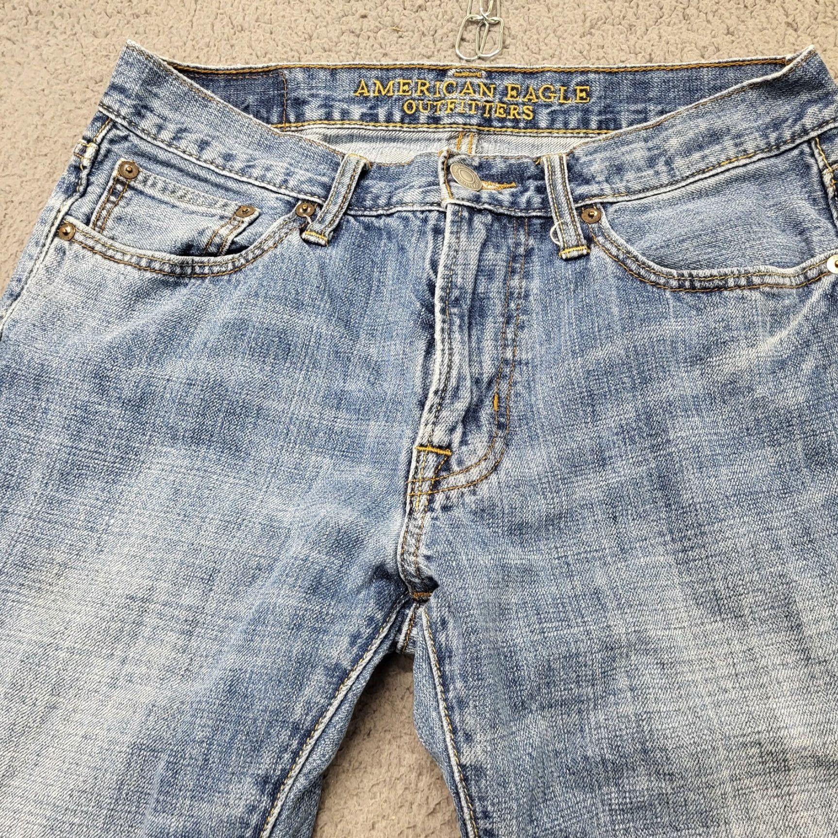 American Eagle Outfitters American Eagle Jeans Men's 29X30 Blue Slim Straight Mid Rise Denim Work Jeans Shirt? Size US 29 - 6 Thumbnail
