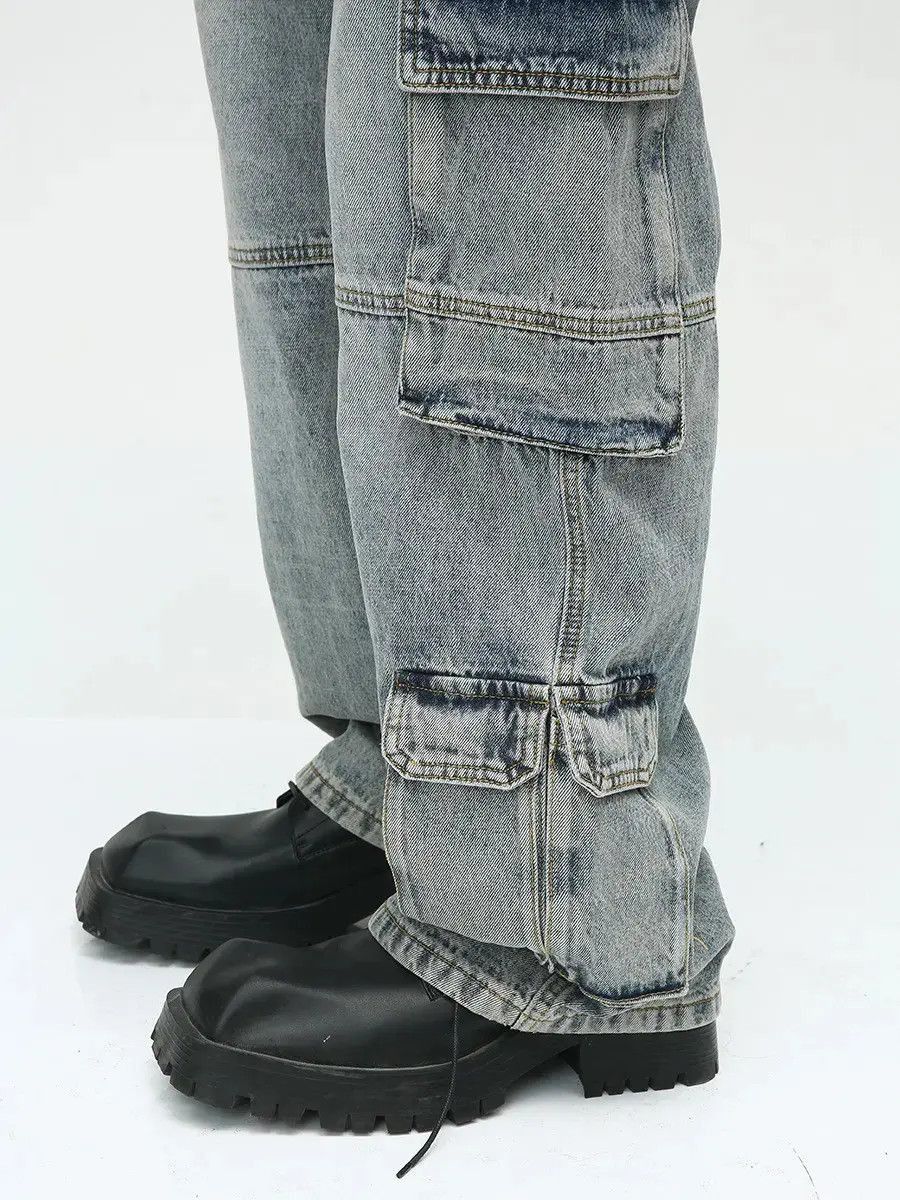Japanese Brand Retro loose high street pocket jeans Size US 32 / EU 48 - 4 Thumbnail