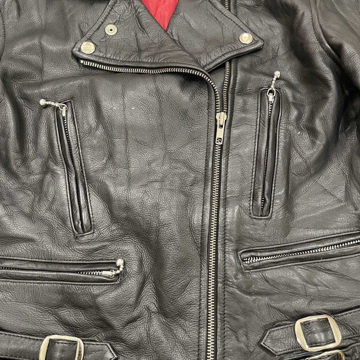 Genuine Leather × Vintage Horn Work Genuine Leather Punk Motorcycle Bikers Jacket Size M / US 6-8 / IT 42-44 - 15 Thumbnail