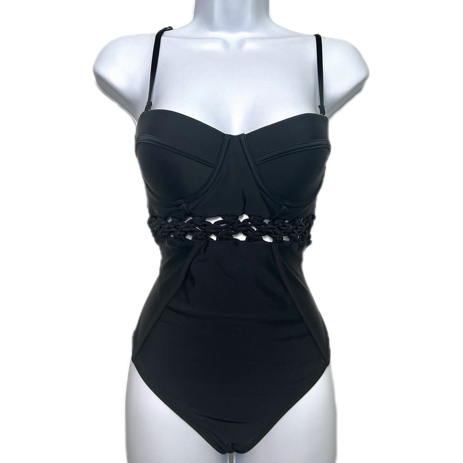 River Island River Island Black One Piece Swimsuit/UK12/US8 Size M / US 6-8 / IT 42-44 - 1 Thumbnail