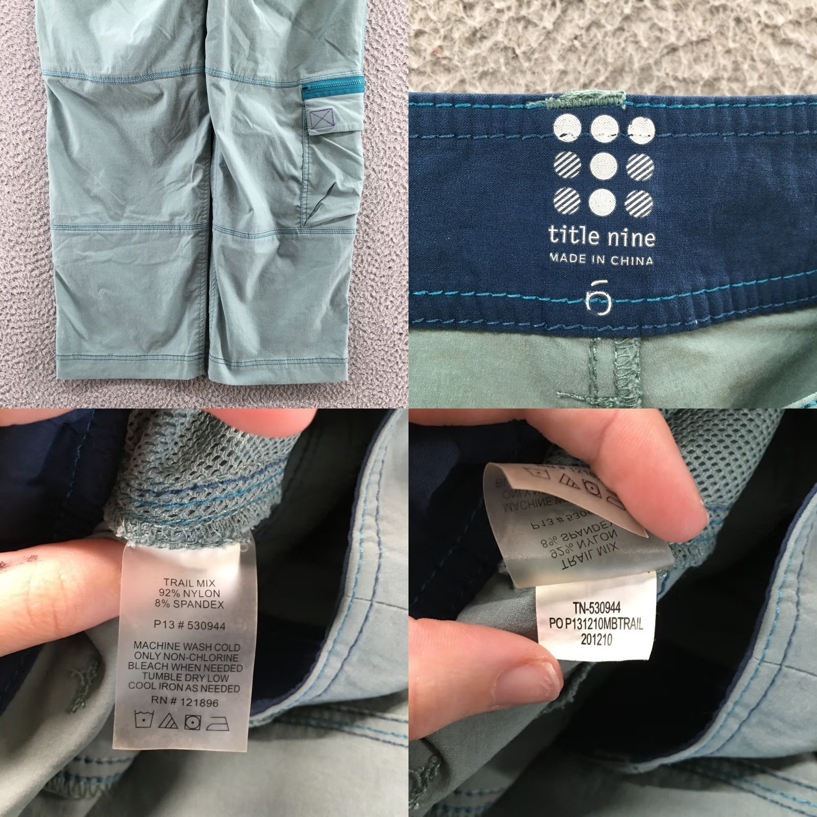 Vintage Title Nine Cargo Pants Womens 6 Blue Mid Rise Flat Front Button Pants Size 28" / US 6 / IT 42 - 10 Thumbnail
