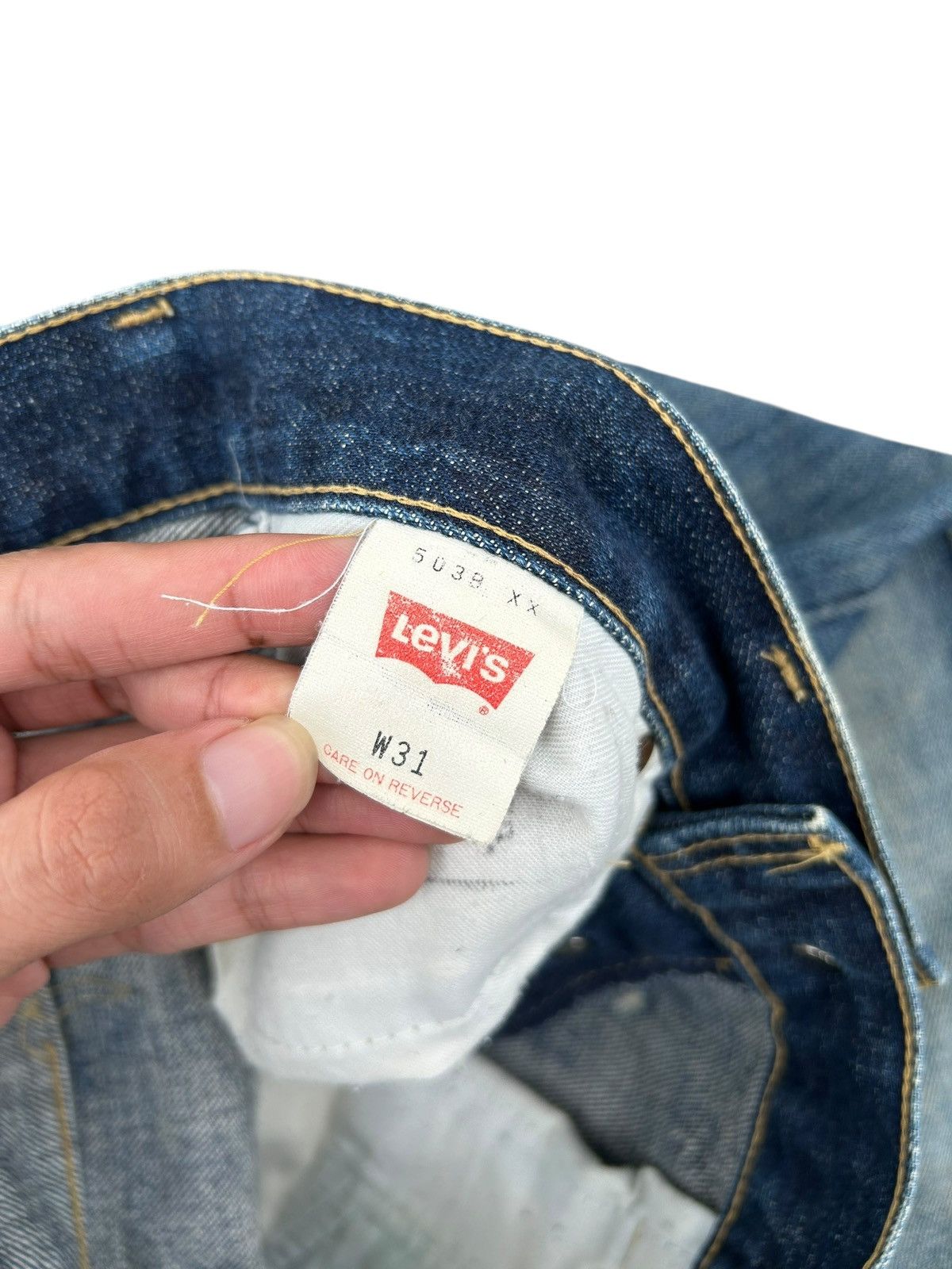 Kapital Vintage Levis big E Selvedge Distressed Denim Jeans Size US 30 / EU 46 - 5 Thumbnail