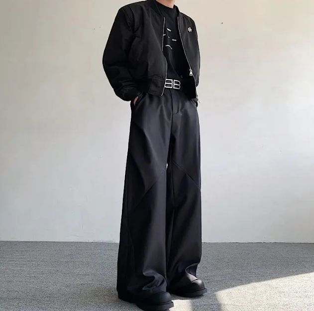 Japanese Brand Male Pants Split Pleated Diamond Shaped Loose Casual Size US 27 - 4 Thumbnail