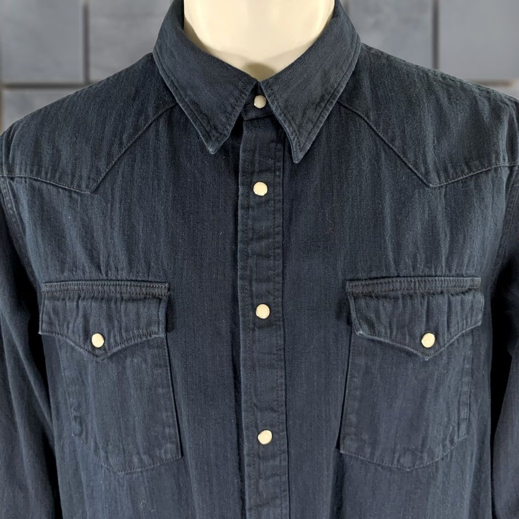 Visvim VISVIM Indigo Cotton Snaps Long Sleeve Shirt M Mens Size US M / EU 48-50 / 2 - 1 Thumbnail