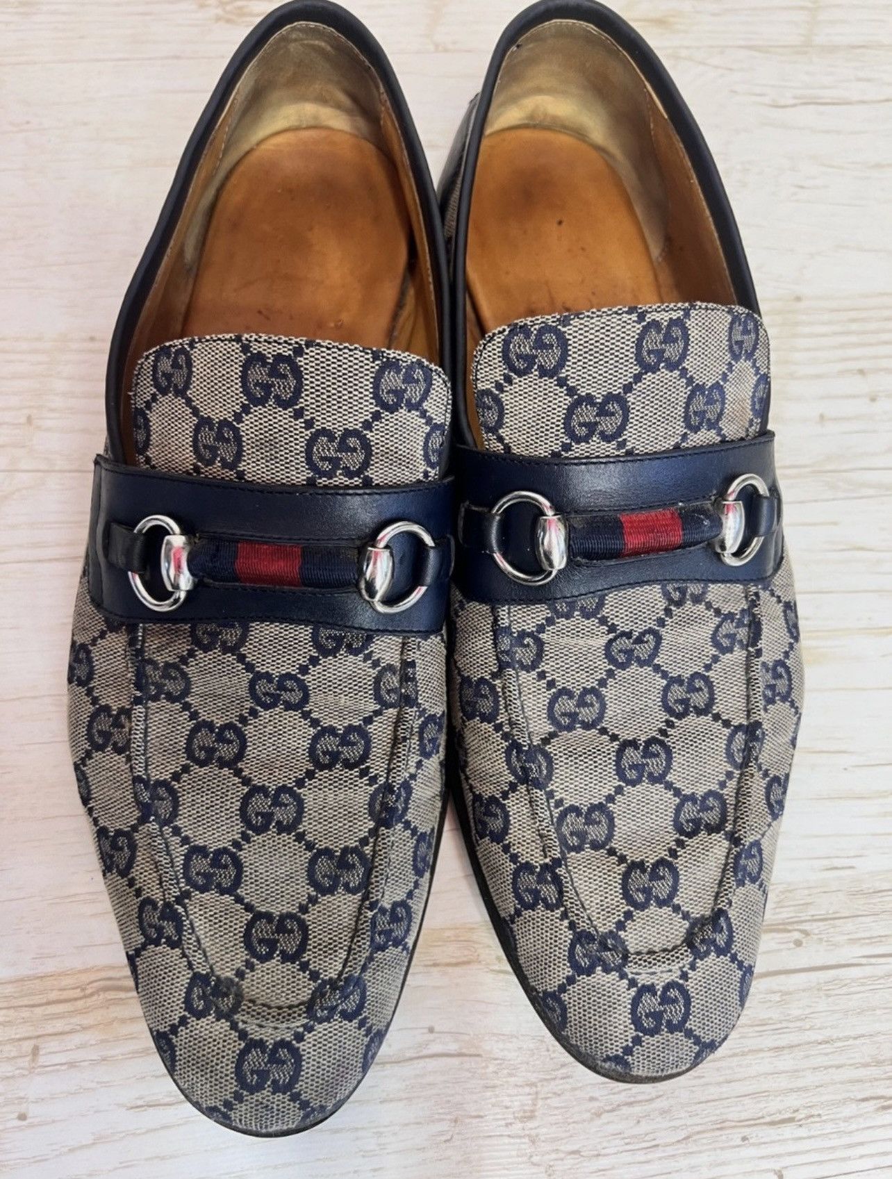 Gucci Gucci canvas GG monogram horsebit jordaan loafers slip on 41 Size US 8 / EU 41 - 7 Thumbnail