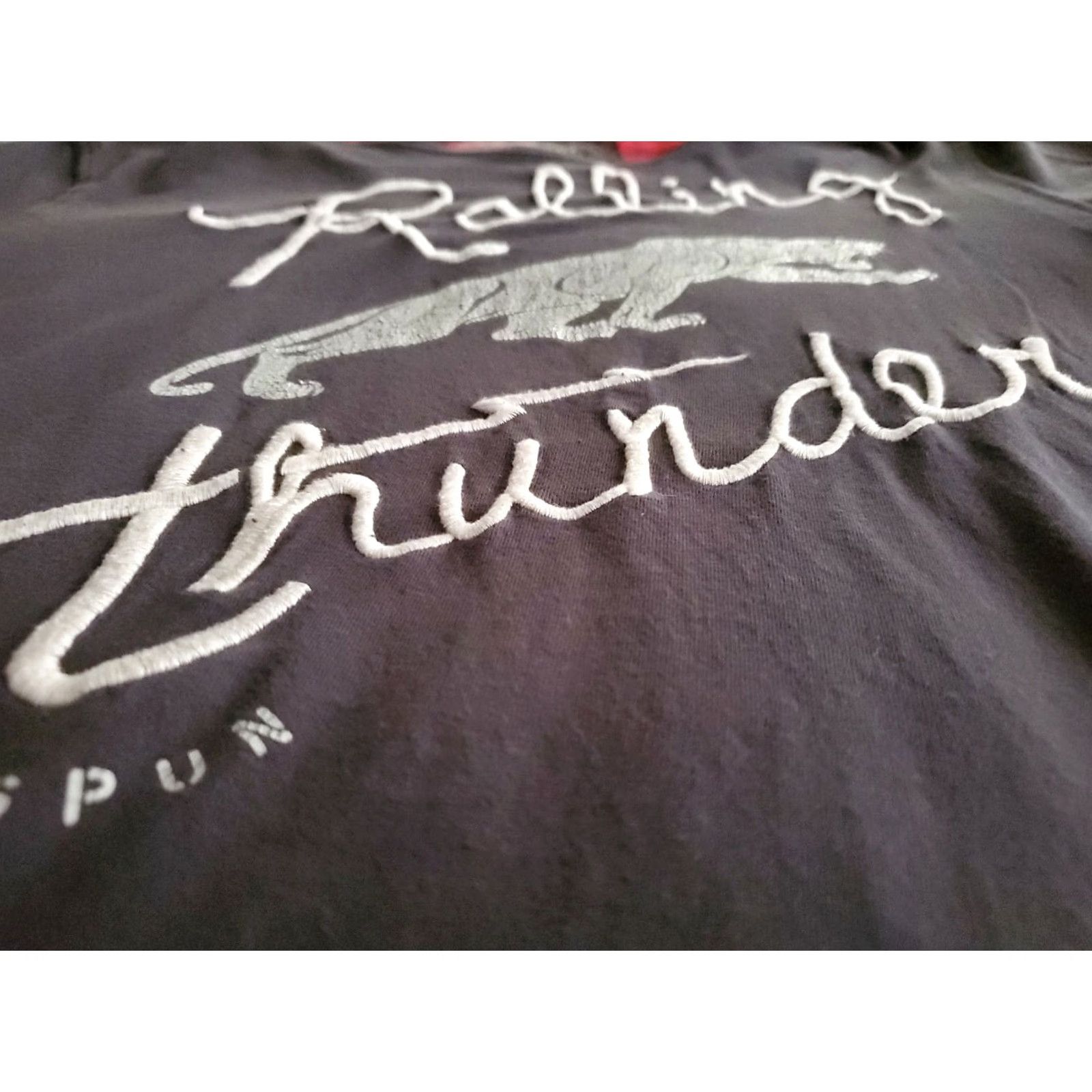 Vintage Ringspun Rolling Thunder DASH Embroidered Short Sleeve T-Shirt Unisex Adults S Gray 100% Cotton Graphic Tee Biker All Seasons Regular Size US S / EU 44-46 / 1 - 7 Thumbnail