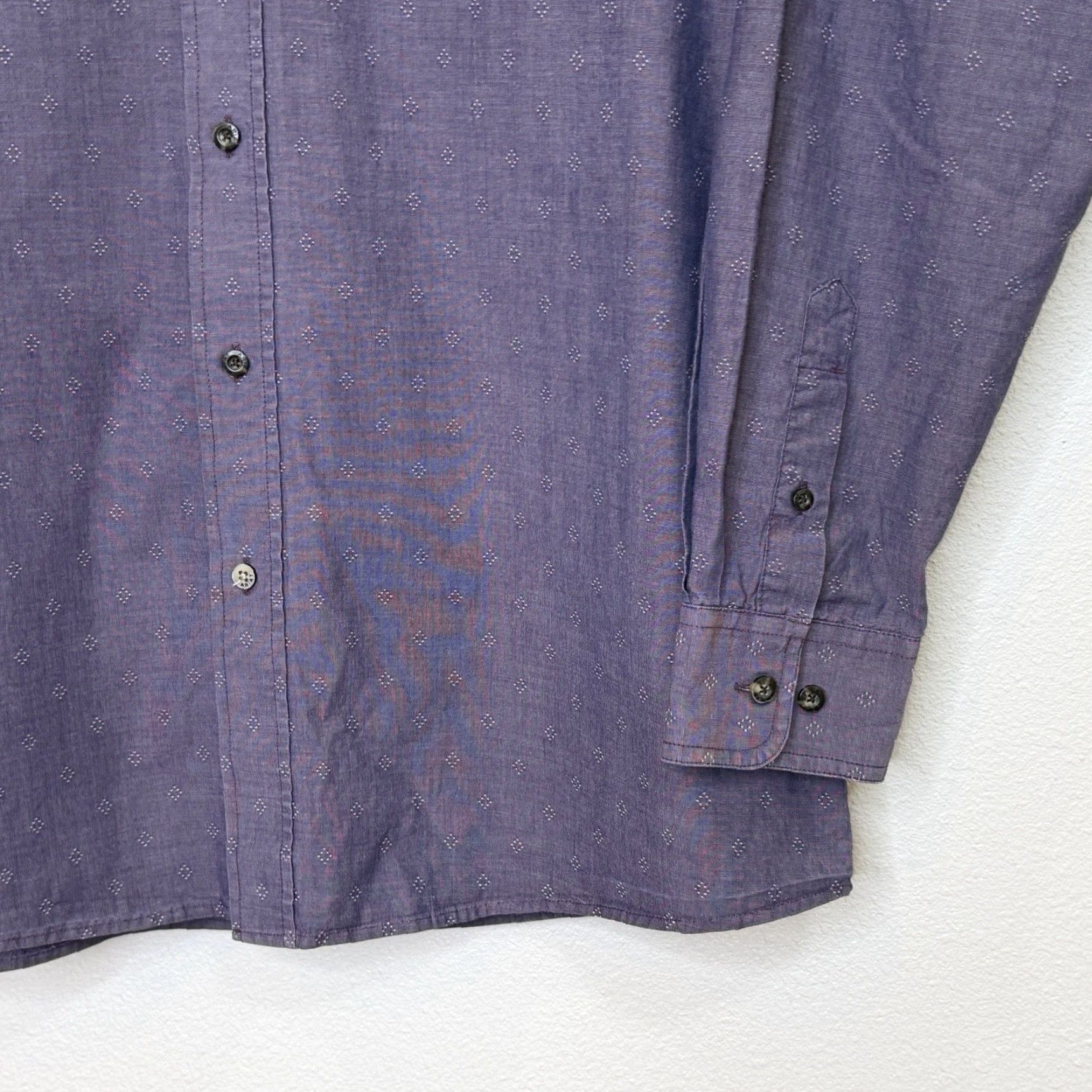 Ariat Ariat Pro Series Button Down Shirt Mens L Purple Long Sleeve Cotton Blend Button-Up Chest Pocket Western Theme Size US L / EU 52-54 / 3 - 4 Thumbnail