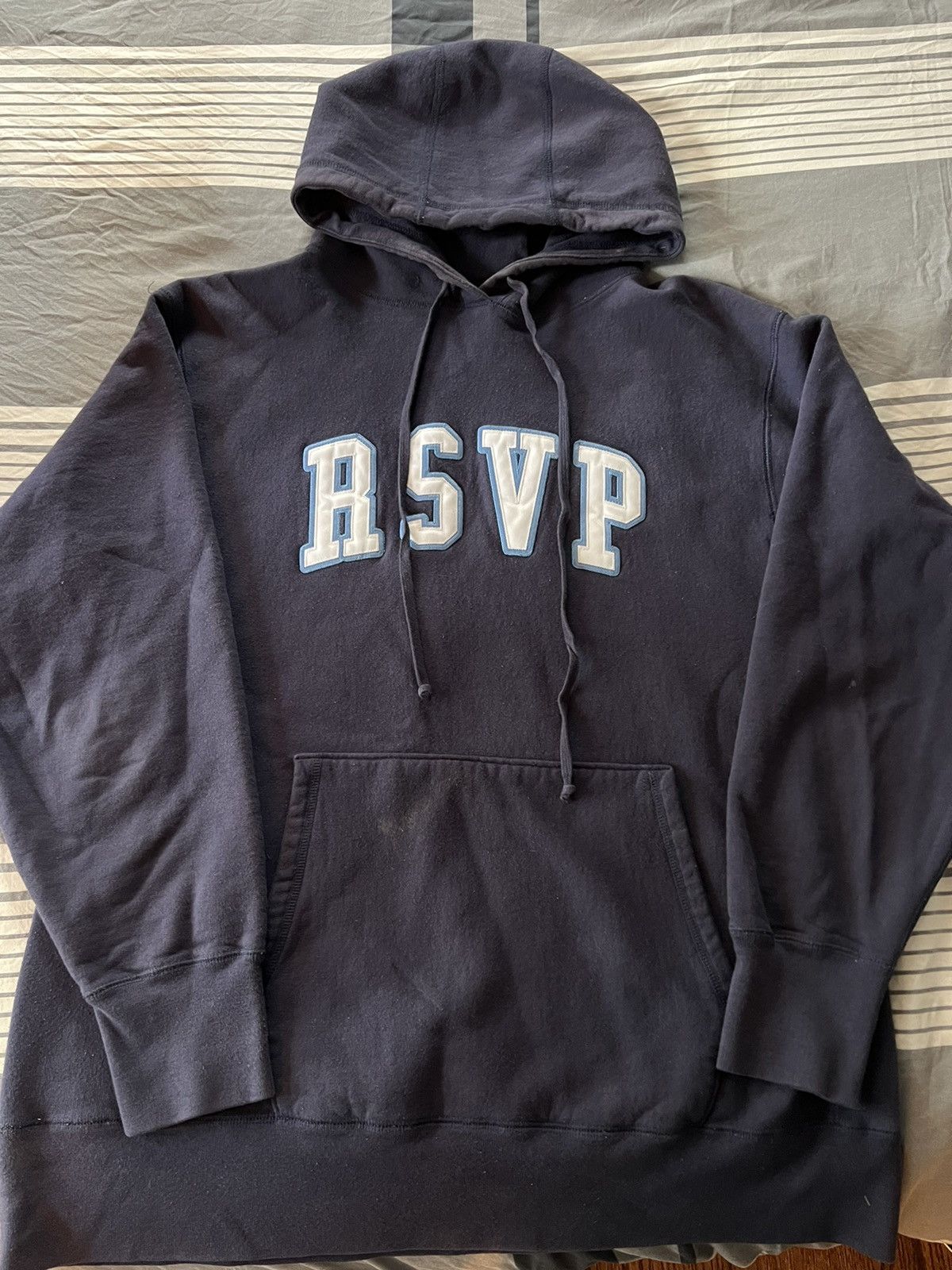 Rsvp Gallery RSVP Gallery College Logo Hoodie Navy | Grailed