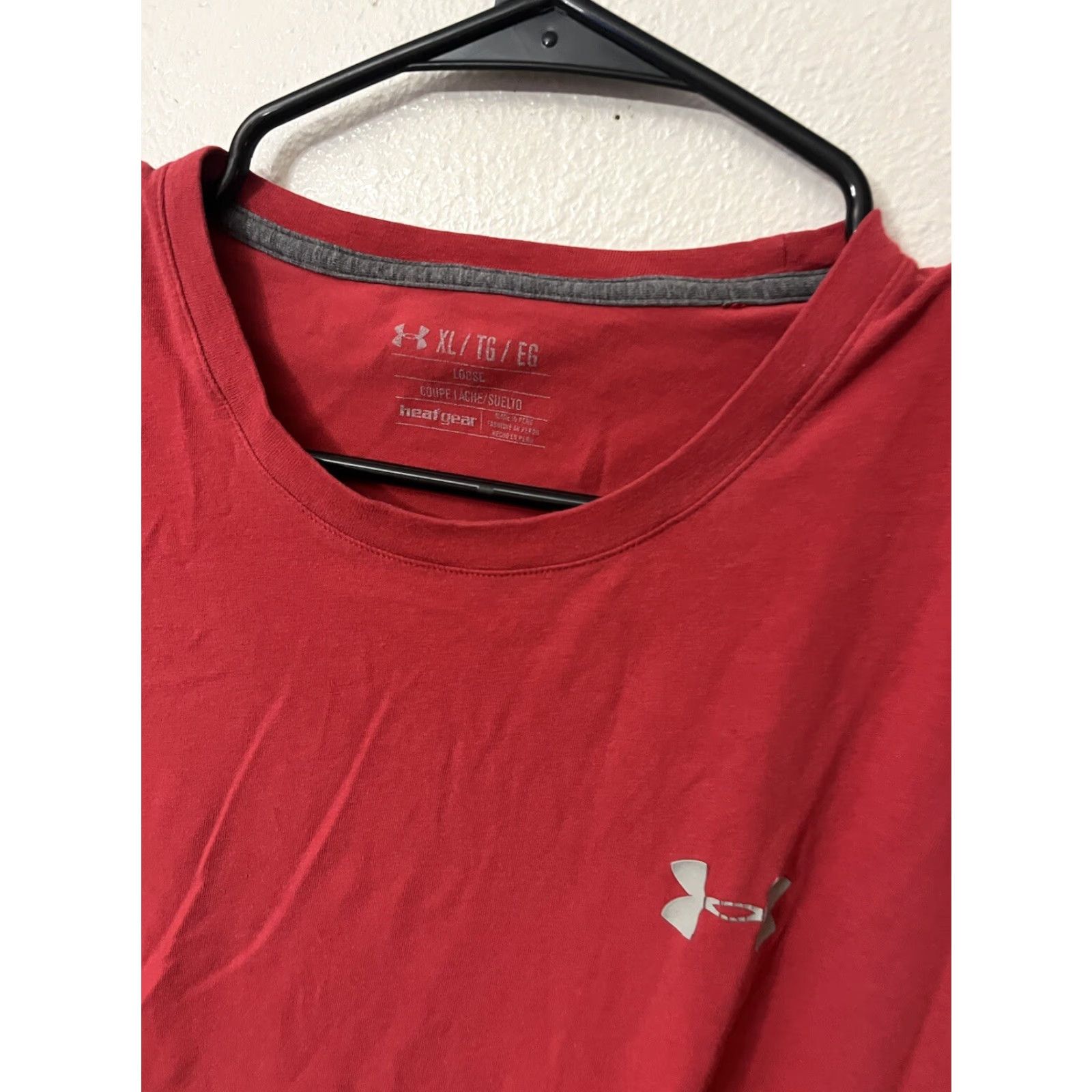 Under Armour Under Armour T-Shirt Mens XL Short Sleeve Loose Red Crew Neck Graphic Logo Cotton Shirt Size US XL / EU 56 / 4 - 2 Thumbnail