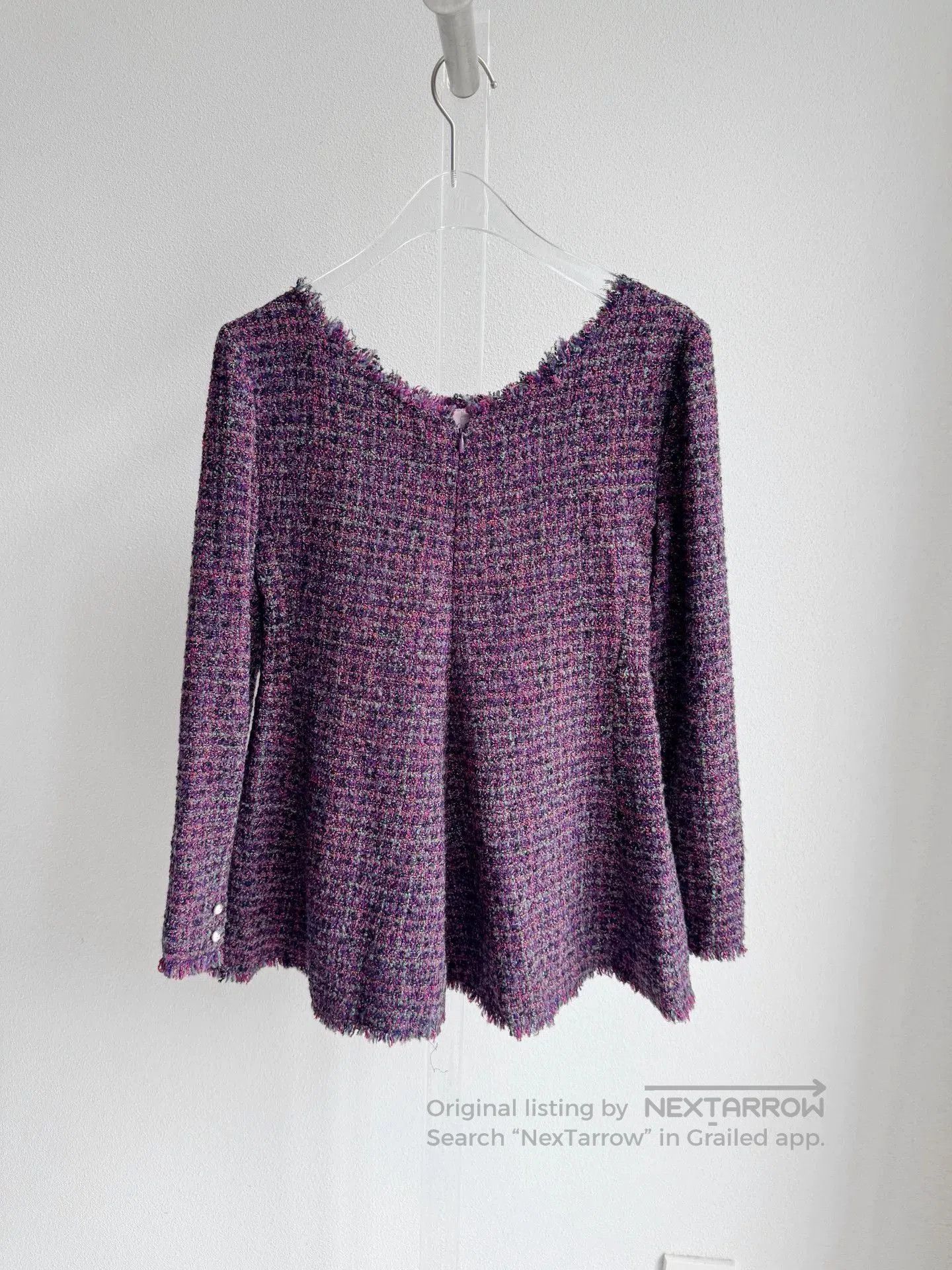 Chanel Chanel Purple Tweed Skirt Set. Size XXS / US 00 / IT 34 - 2 Thumbnail
