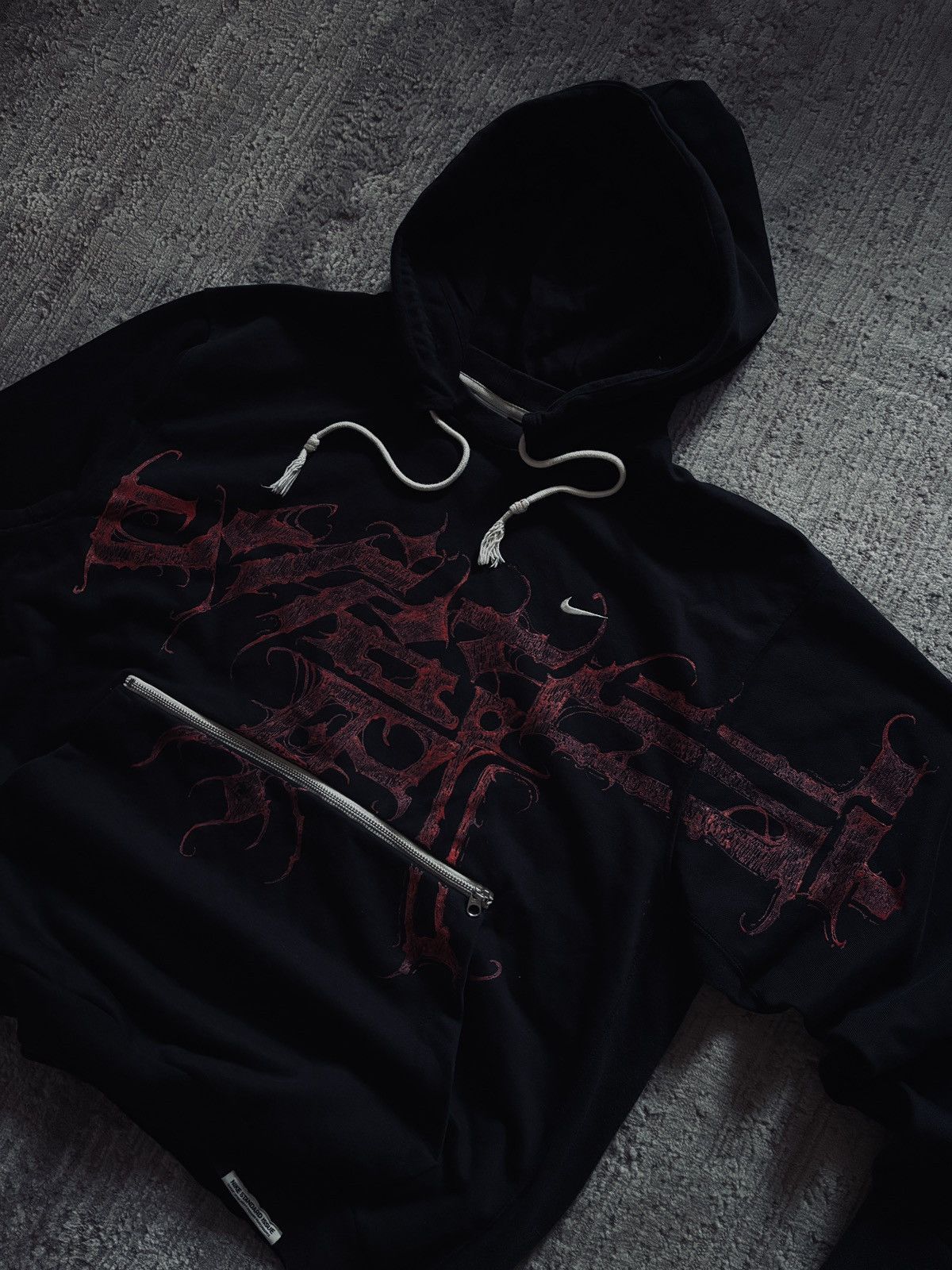 Nike Nike Standart Hand Painted Custom Black Hoodie Size US XL / EU 56 / 4 - 2 Thumbnail