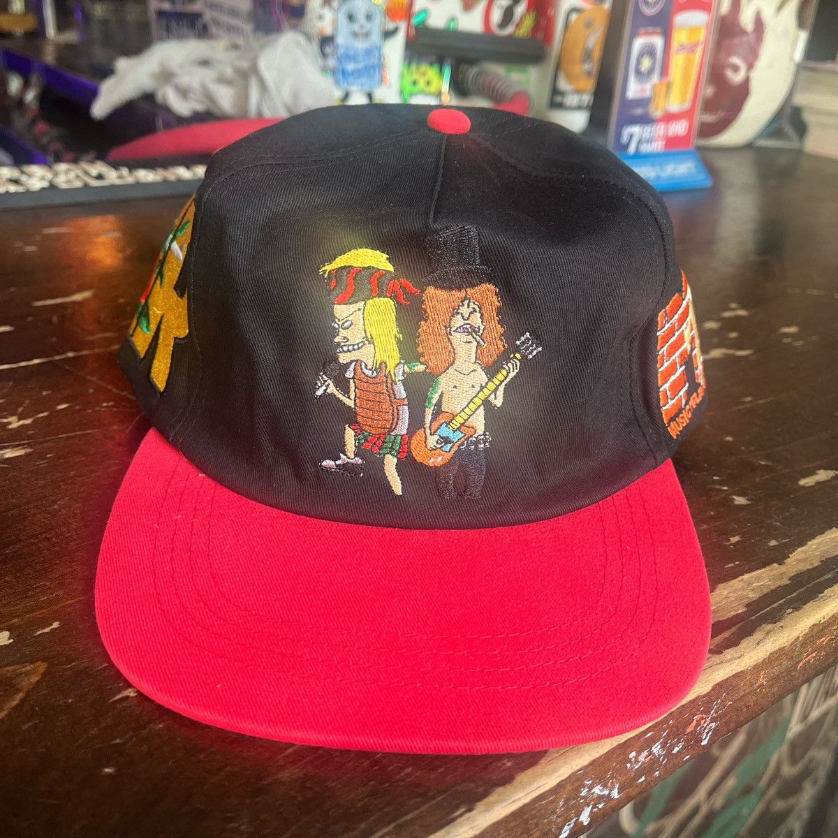 Vintage Beavis and Butt-Head Guns N’ Roses MTV Black SnapBack Hat Size ONE SIZE - 1 Thumbnail