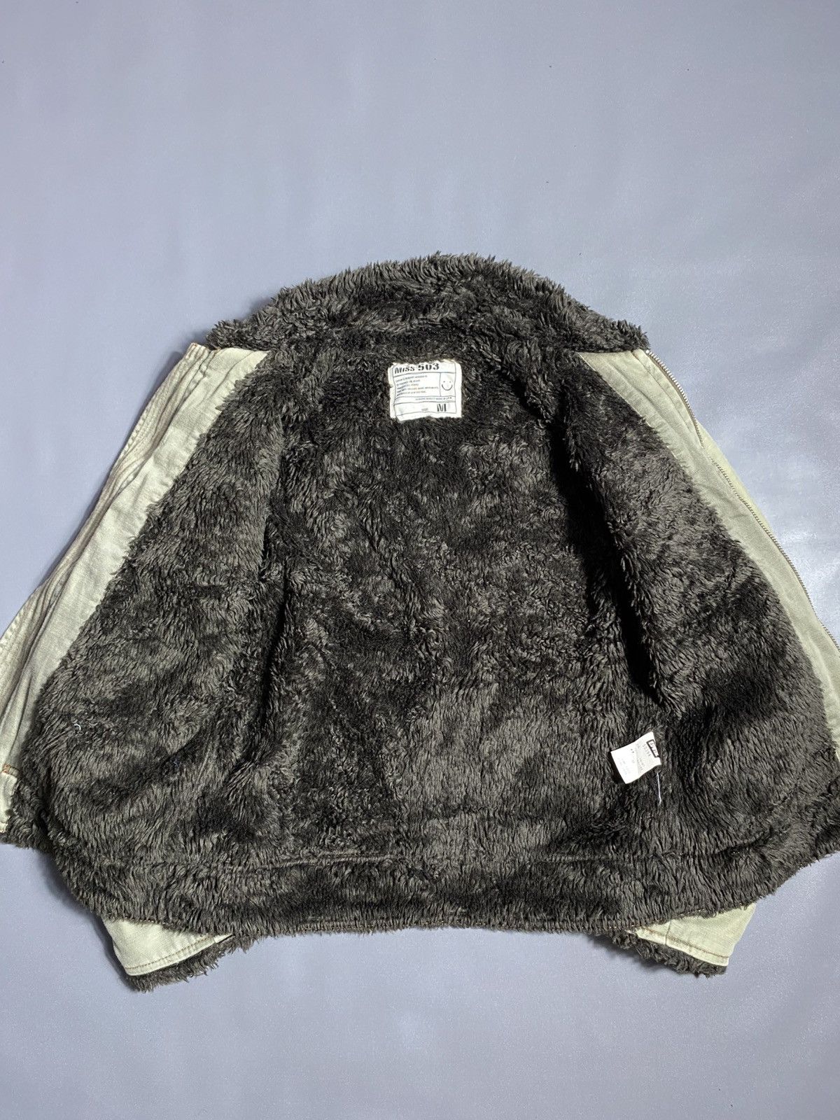 Edwin Vintage EDWIN Inner Sherpa Distressed Fleece Jacket Size US M / EU 48-50 / 2 - 2 Thumbnail