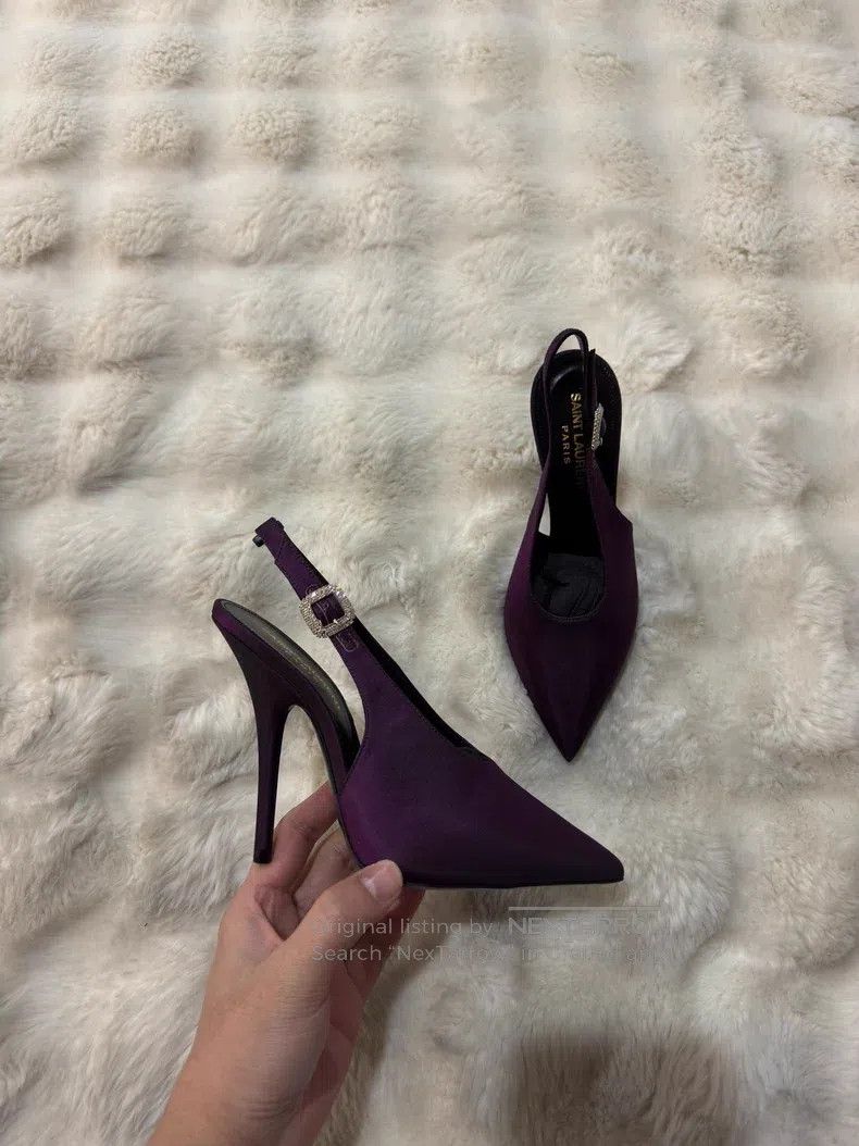 Saint Laurent Paris Saint Laurent Paris Glitter Gradient Purple High Heels Size US 5.5 / IT 35.5 - 4 Thumbnail