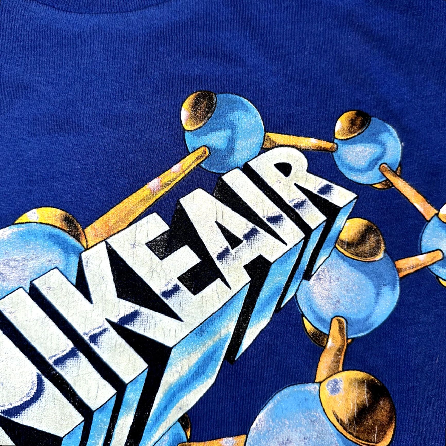 Nike VINTAGE Nike Air T Shirt 80s USA Rare Air Max Atoms Bubbles Science Blue Tag Shirt Unisex Men Size L Graphic Tee 100% Cotton Short Sleeve Size US L / EU 52-54 / 3 - 5 Thumbnail