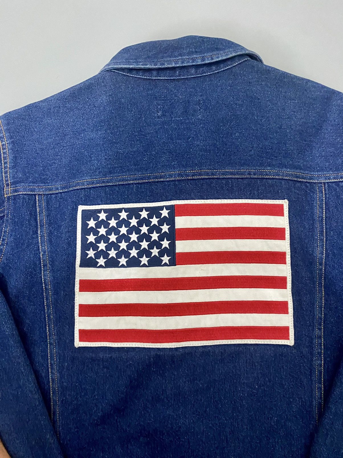 Ralph Lauren 💥American Flag💥Vintage Ralph Laurent Denim Jacket Size US M / EU 48-50 / 2 - 19 Thumbnail