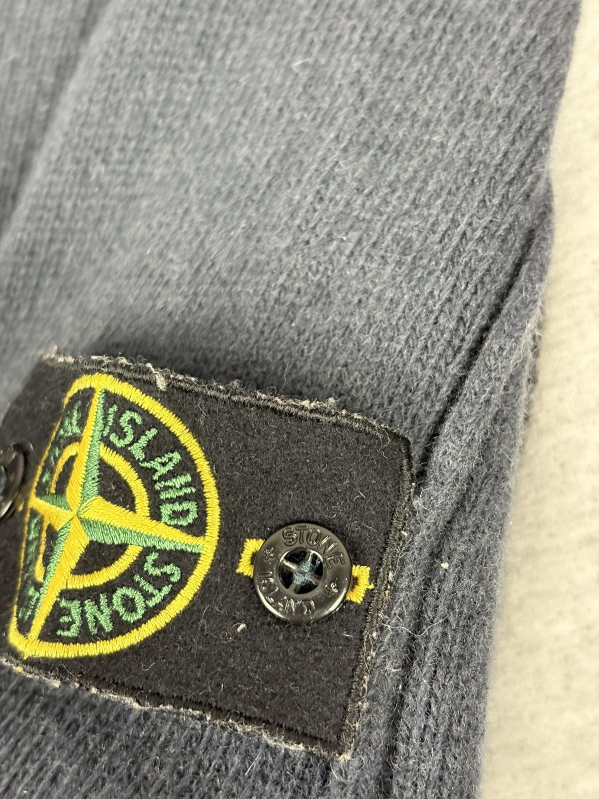 Massimo Osti × Stone Island STONE ISLAND Sweater V-Neck Heavy Knit Cotton Vintage SS 00 Size US M / EU 48-50 / 2 - 5 Thumbnail
