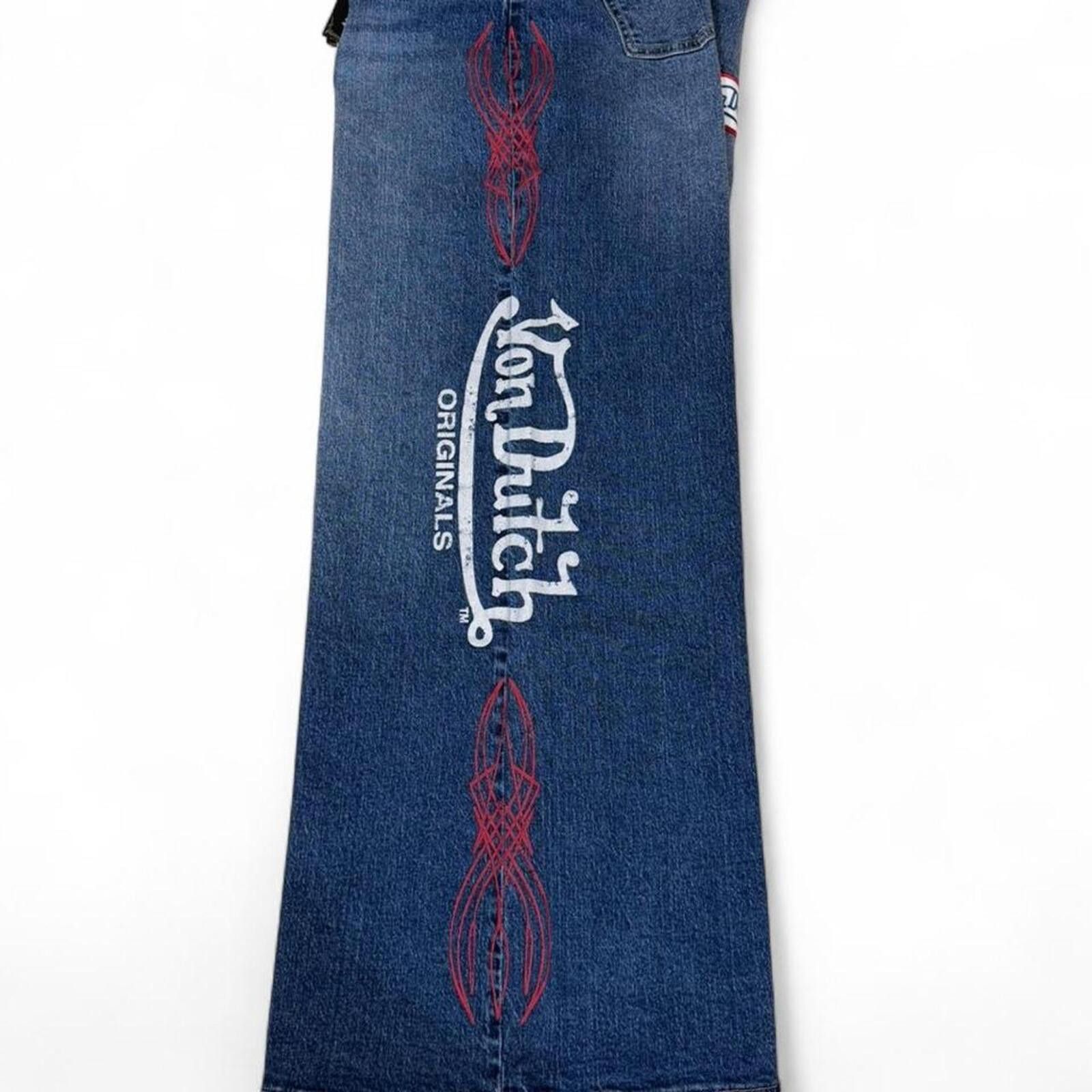 Von Dutch Y2K style Von Dutch wide leg jeans printed and patches desgn Size 32" / US 10 / IT 46 - 7 Thumbnail
