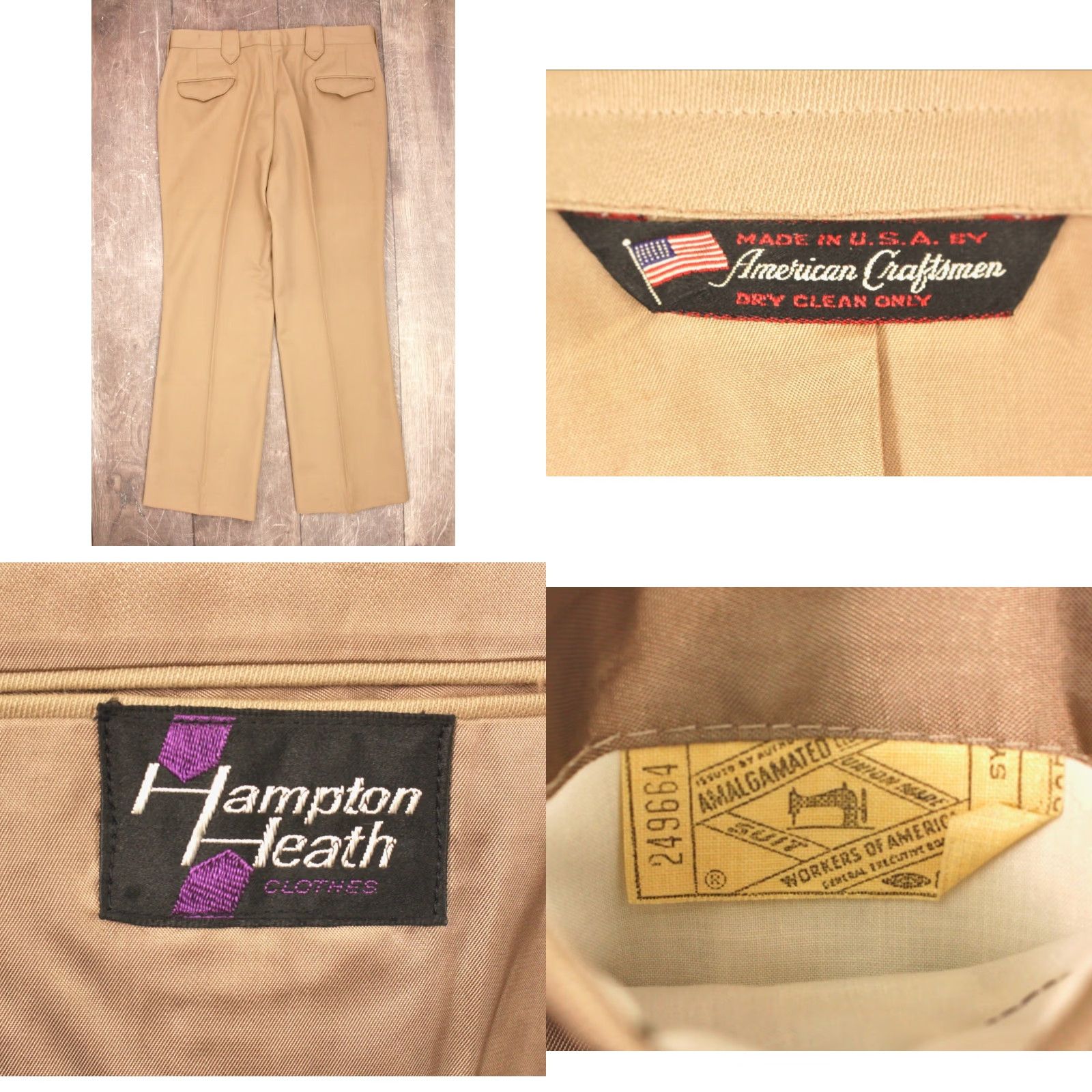 Vintage VINTAGE American Craftsman Western Style Khaki Leisure Suit Mens 1970s Polyester Sz L 70s Size 42R - 8 Thumbnail