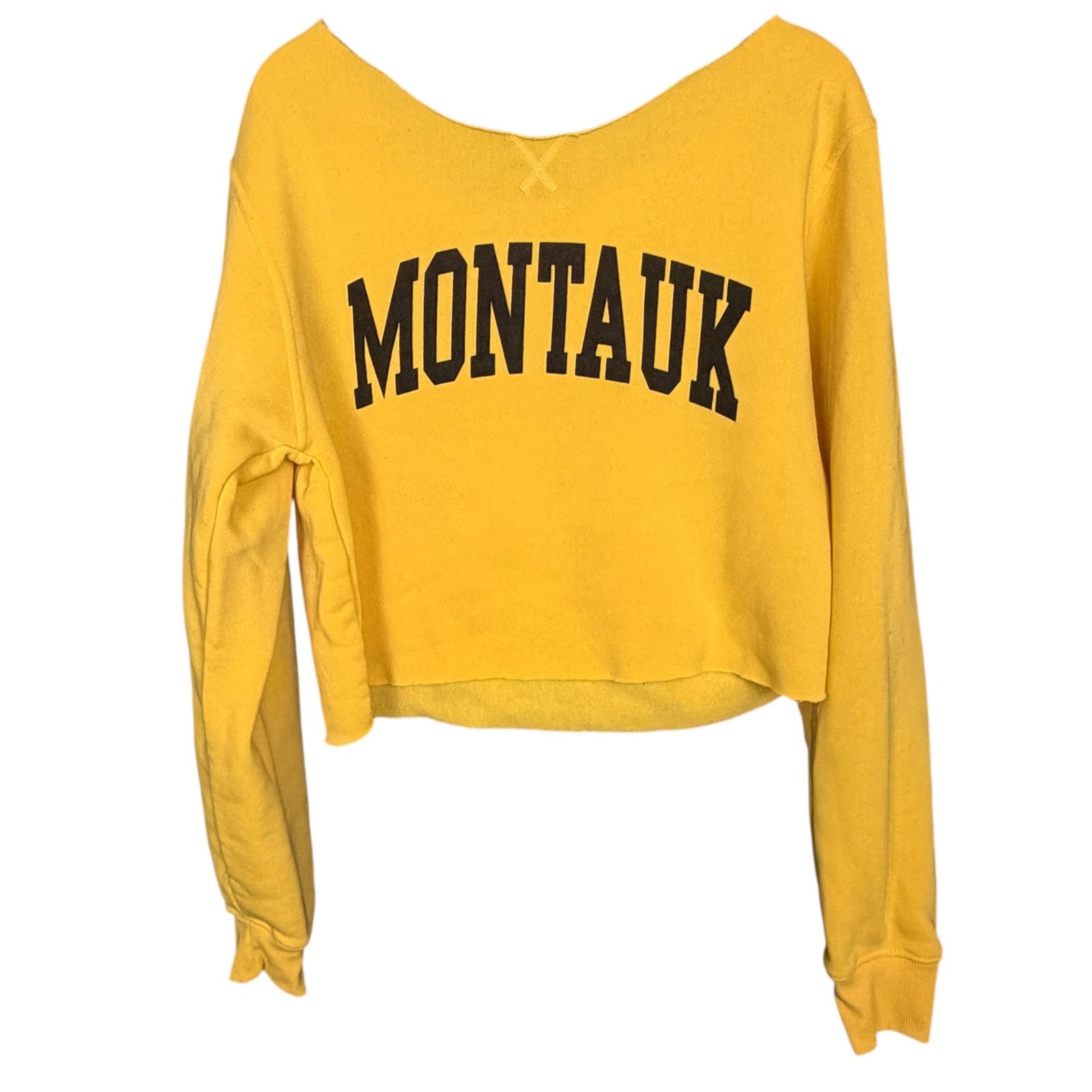 Gildan Montauk NY Spellout Graphic Off The Shoulder Sweatshirt XL Size XL / US 12-14 / IT 48-50 - 2 Thumbnail