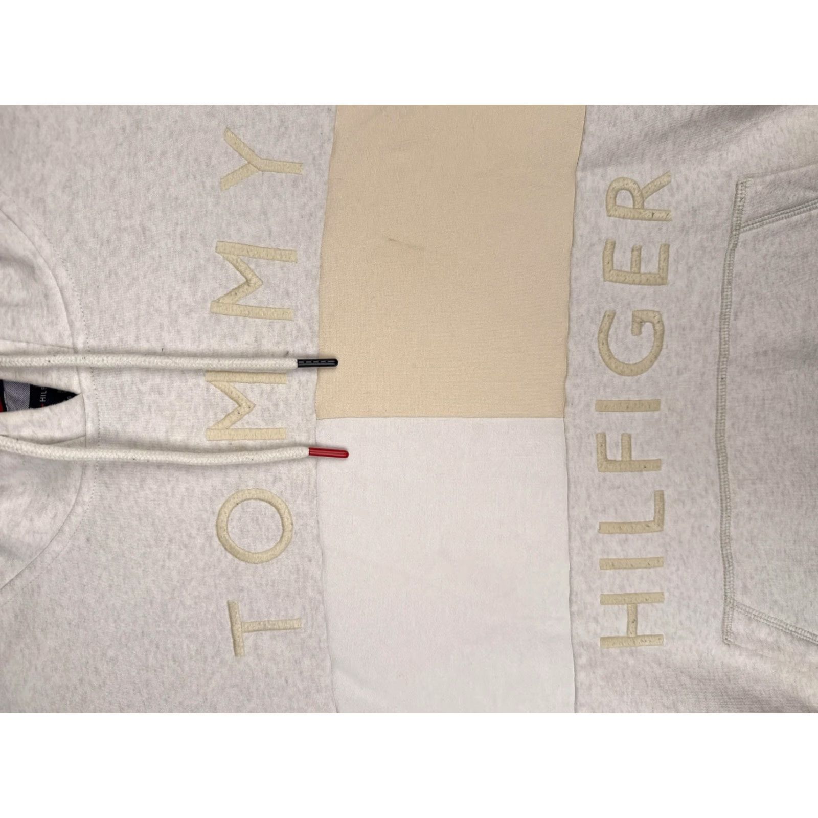 Tommy Hilfiger Tommy Hilfiger Sweater Hoodie Womens XXL Beige Colorblock Logo Jersey Pullover Size XXL / US 16-18 / IT 52-54 - 6 Thumbnail