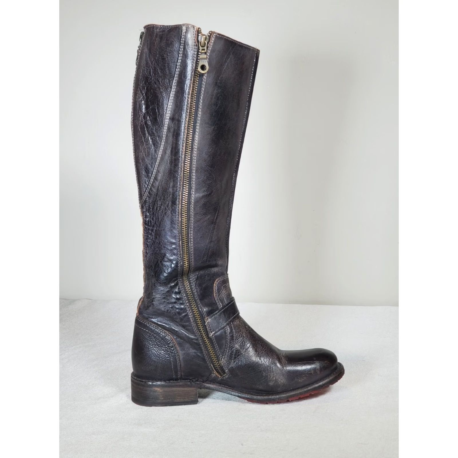 Bed Stu Bed Stu Glaye Tall Boots Black Rustic Extendable Calf Full Zip Women's US 8.5 Boots Size US 9 / IT 39 - 6 Thumbnail