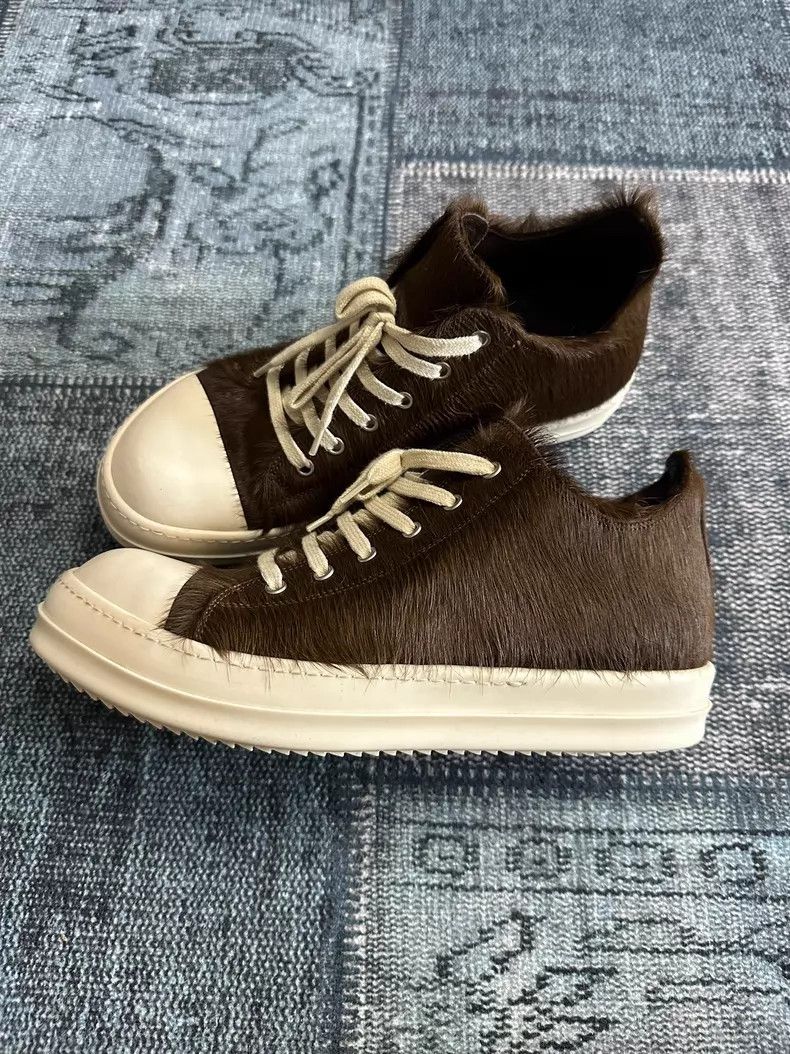 Rick Owens Rick Owens Main Line Brown Horse Hair Low Top Large Conver Size US 9 / EU 42 - 1 Thumbnail
