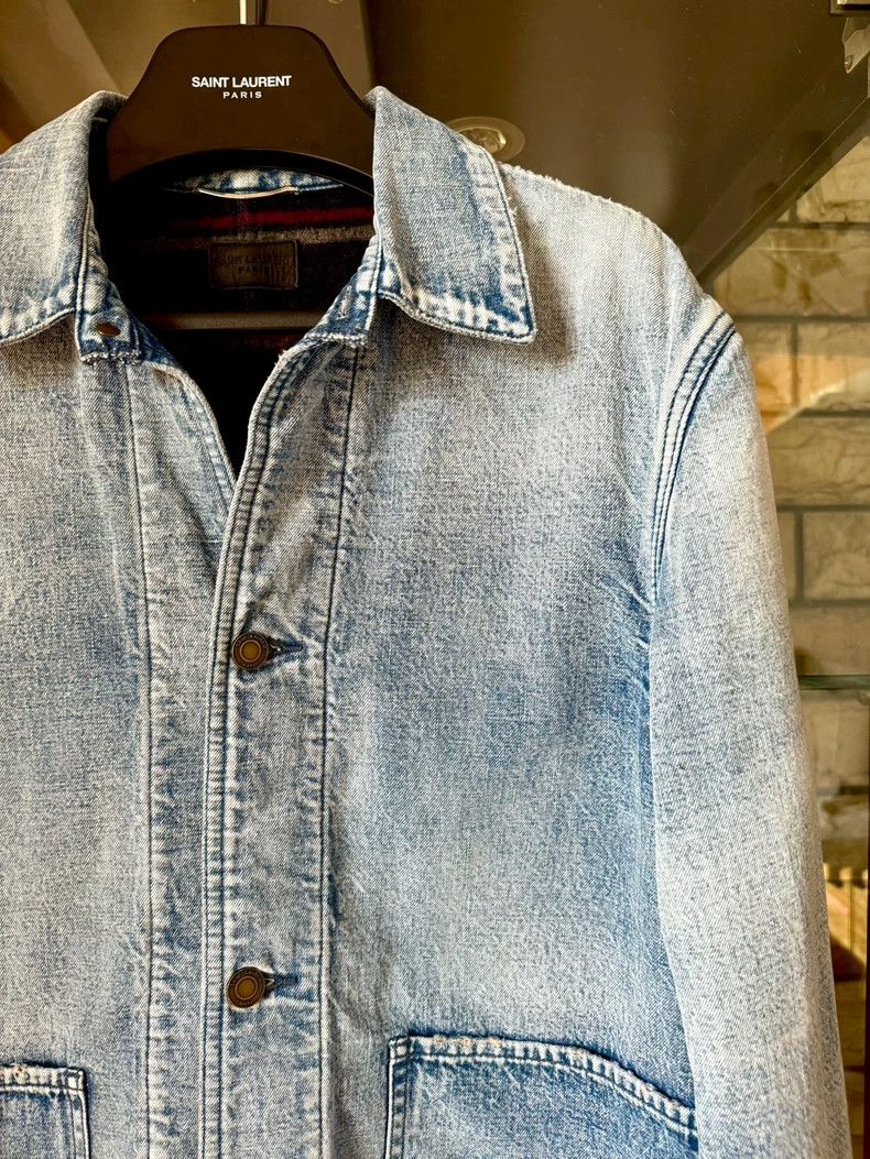 Saint Laurent Paris Saint Laurent Paris 20 FW runway fur-trimmed denim leather Size US M / EU 48-50 / 2 - 2 Thumbnail