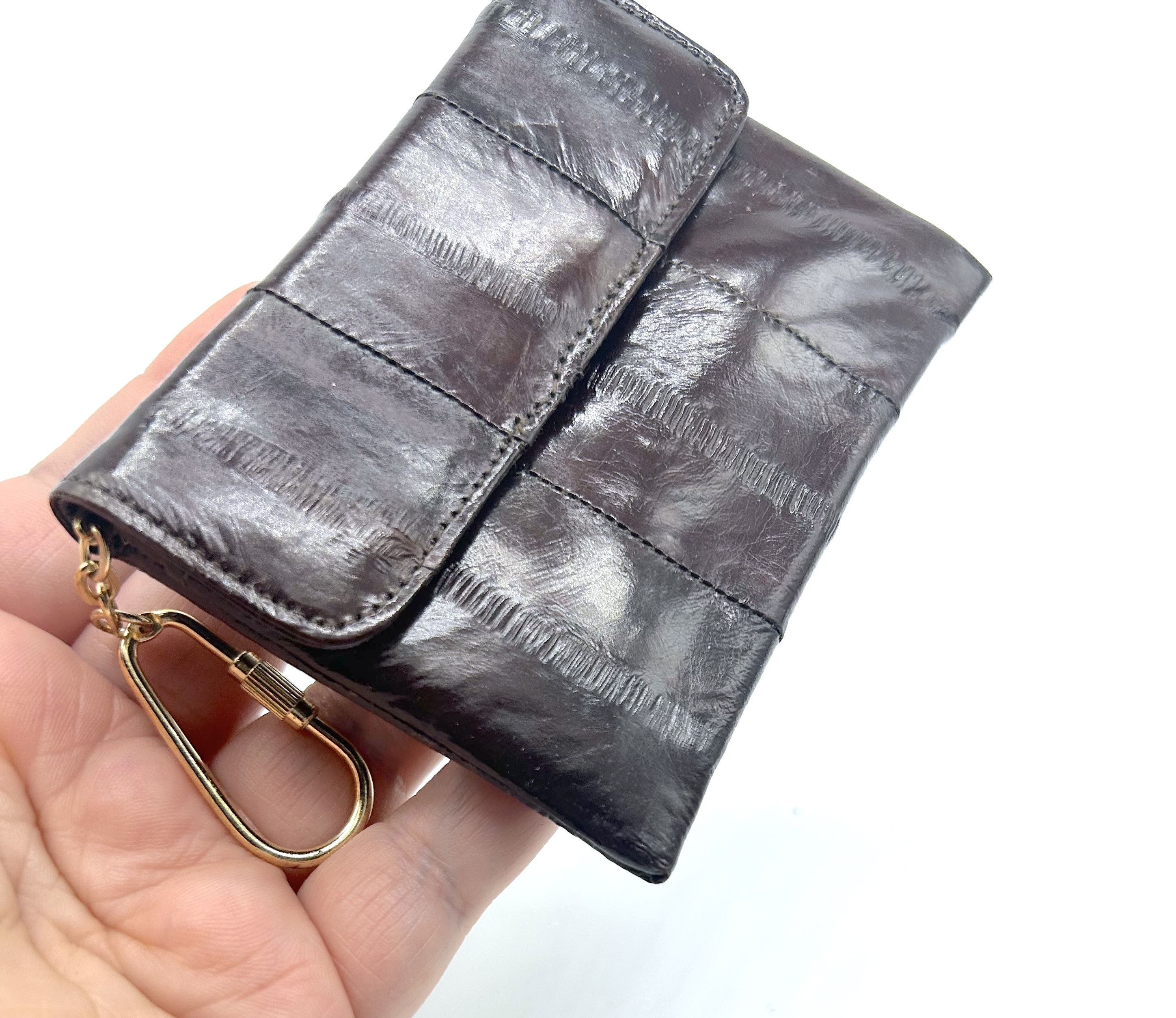 Vintage 1970's Eel Leather Mini Wallet Size ONE SIZE - 2 Thumbnail