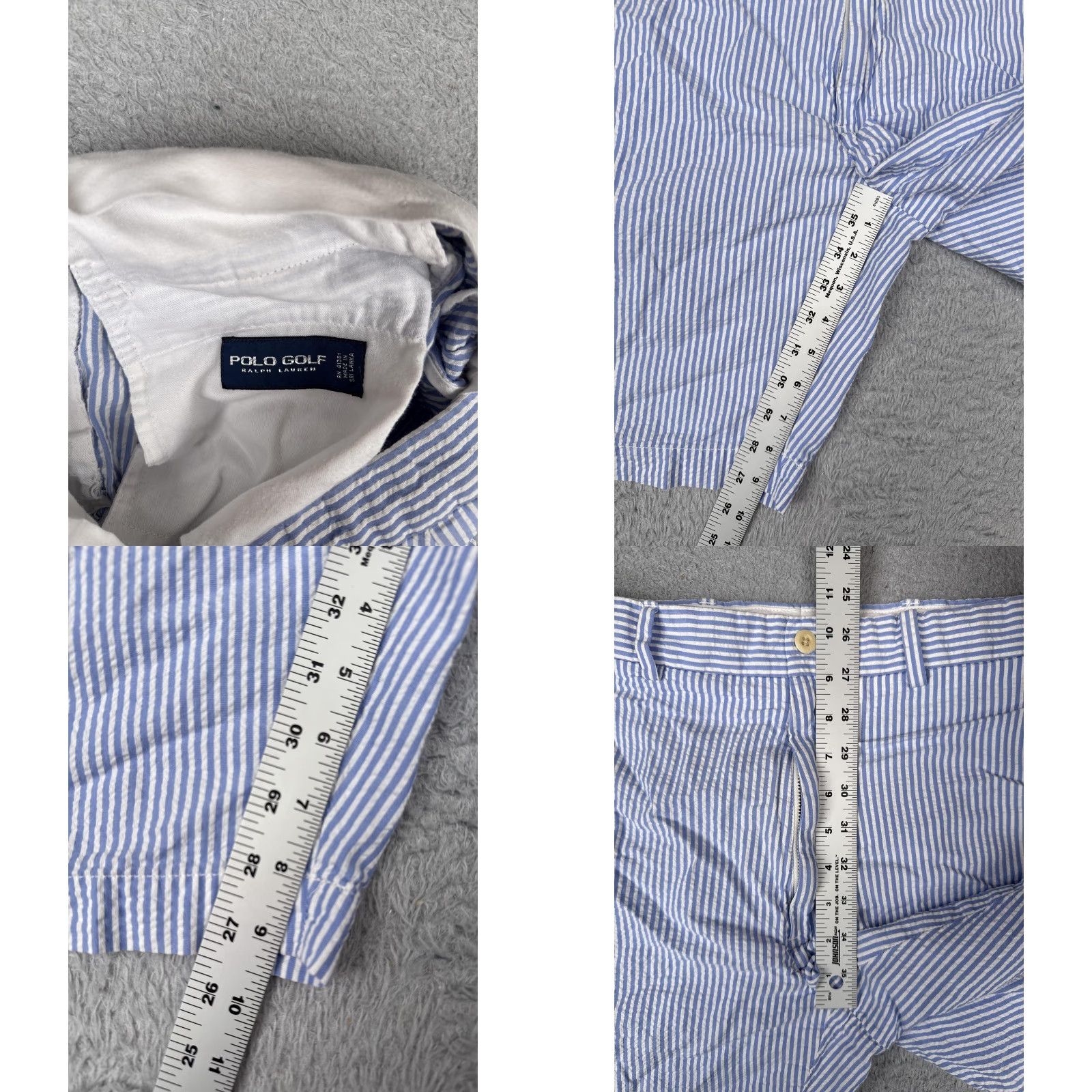 Polo Ralph Lauren Polo Golf Ralph Lauren Shorts Mens 40 Blue Striped Seersucker Chino Casual Polo Ralph Lauren Shirt? Size US L / EU 52-54 / 3 - 8 Thumbnail