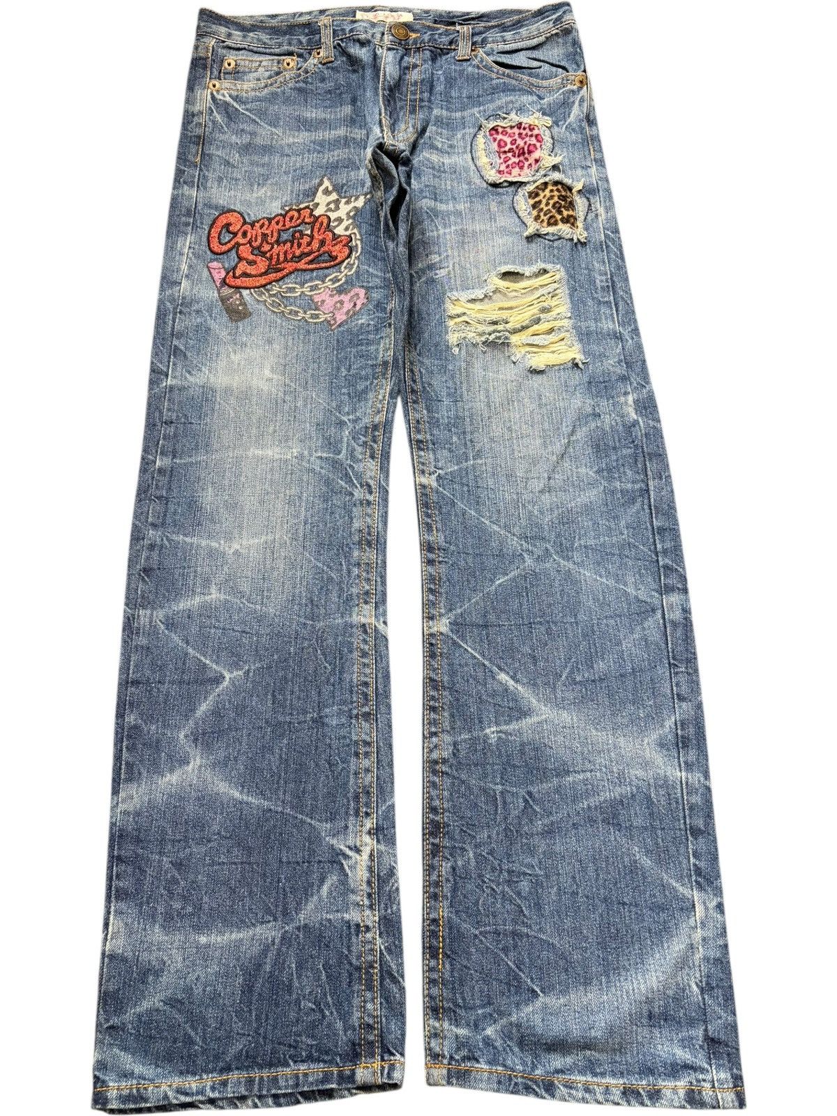 Dsquared2 Vintage Japanese Brand Embroidered Distressed Jeans Size 31" - 1 Thumbnail