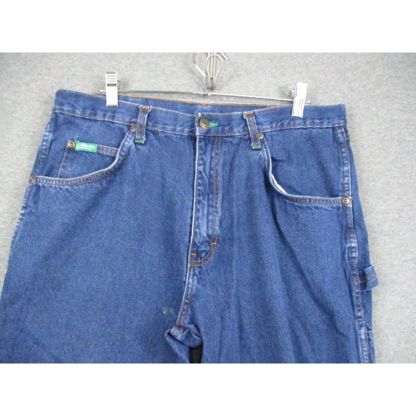 Denime Liberty Carpenter Jeans 37x30 Mens Denim Distressed Hammer Loop Work Outdoor Jeans (Carpenter) Bootcut Regular Comfort Logo Blue 90s? Size US 37 - 3 Thumbnail