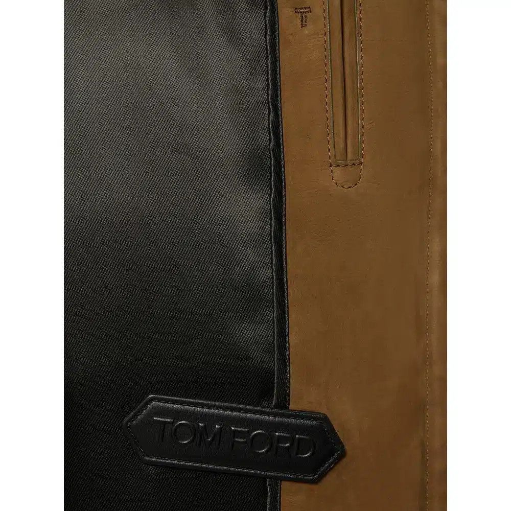 Tom Ford o1loc1c1024 LBS014 Collar Zip Leather Jacket in Brown Size US M / EU 48-50 / 2 - 4 Thumbnail