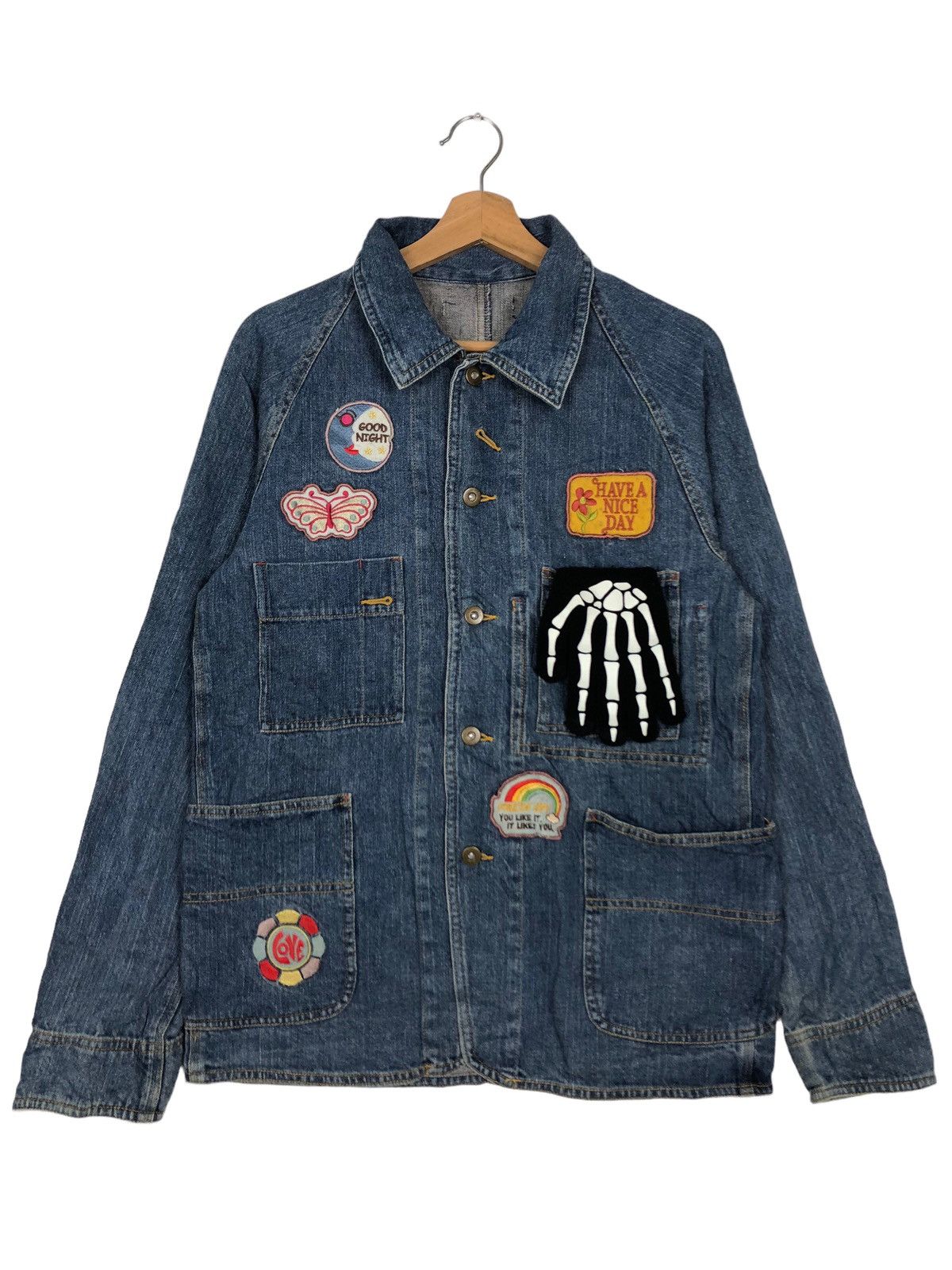 Hysteric Glamour 🔥Rare Denim Chore Work Jacket Full Patches Japan Size US M / EU 48-50 / 2 - 1 Thumbnail