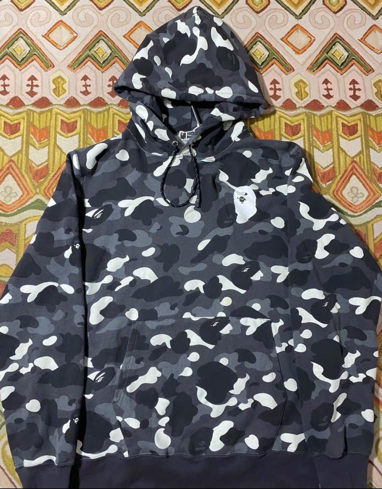 image of Bape Camo Luminous Shark Crewneck in Black, Men's (Size 2XL)