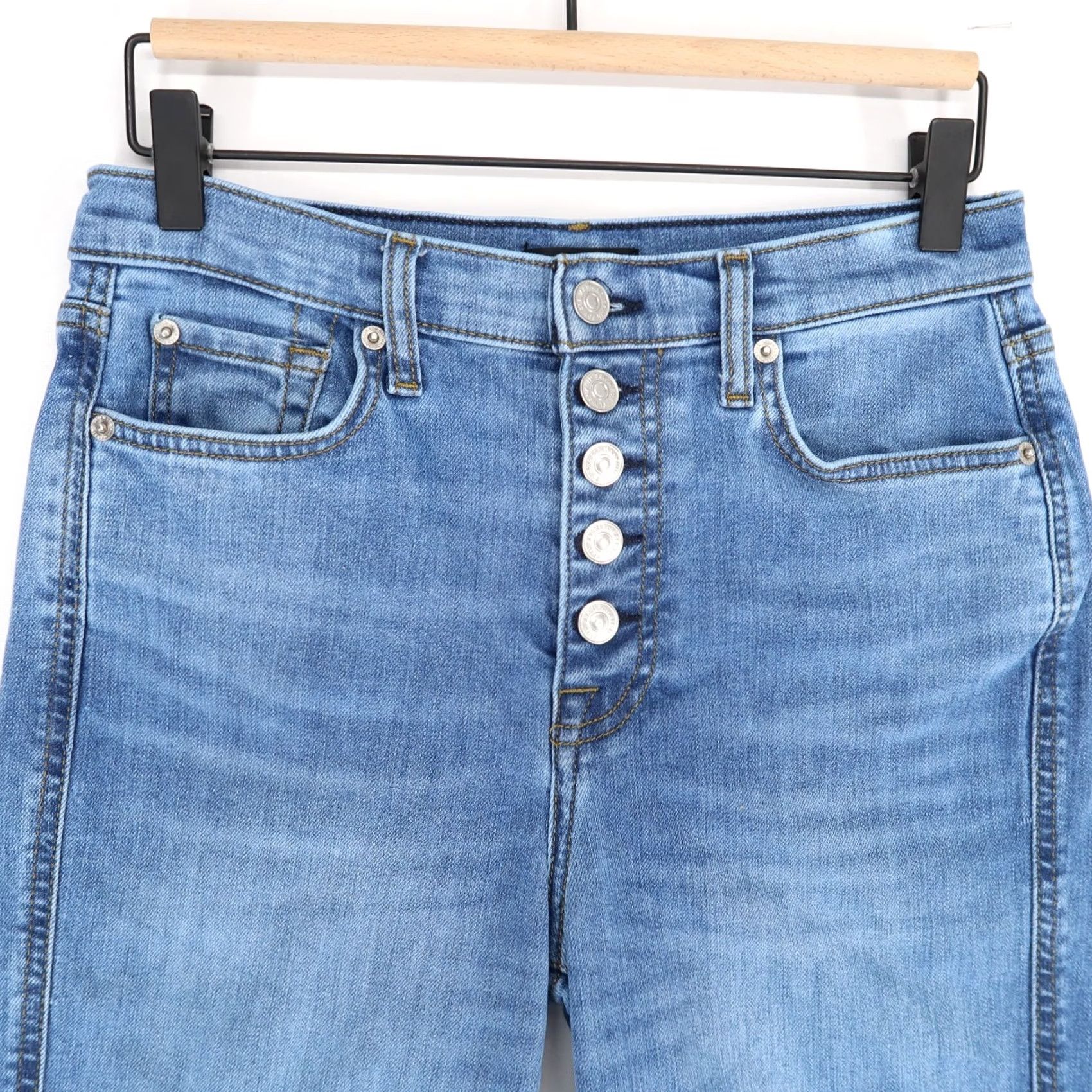 7 For All Mankind VINTAGE 7 For All Mankind Jeans Womens 28 Blue High Waist Cropped Straight Button Fly Size 28" / US 6 / IT 42 - 2 Thumbnail